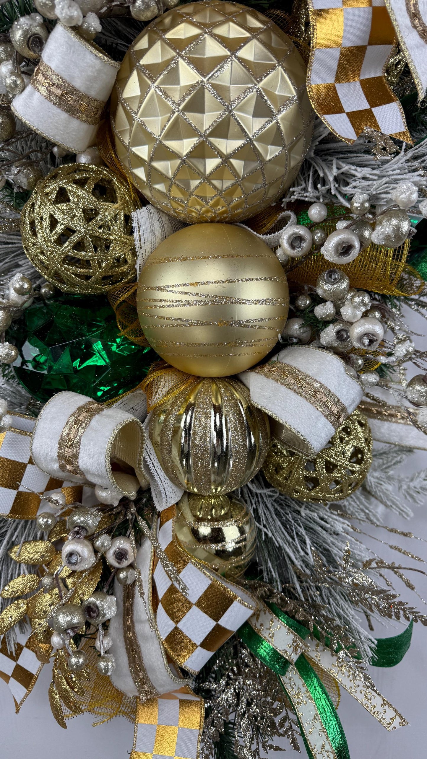 Luxury Gold & Ivory Christmas Swag: Holiday Door Decor