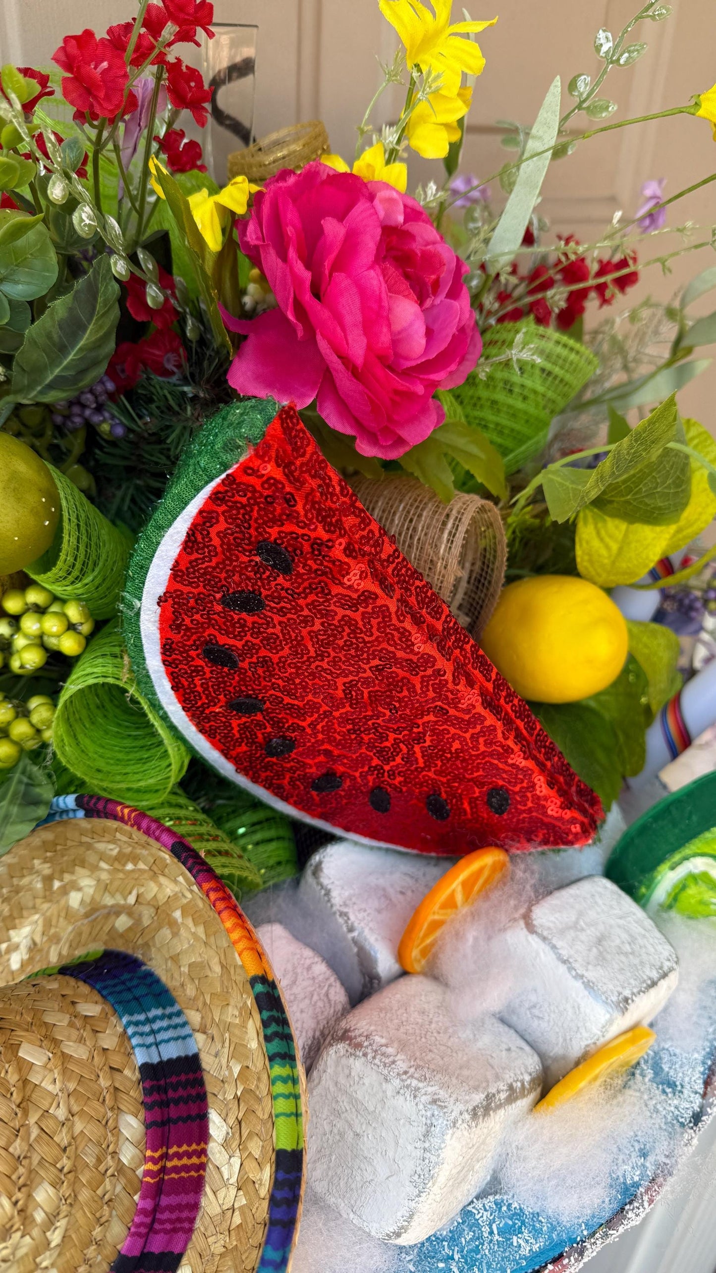 Margarita Fiesta Wreath: Luxury Cinco de Mayo Restaurant Decor