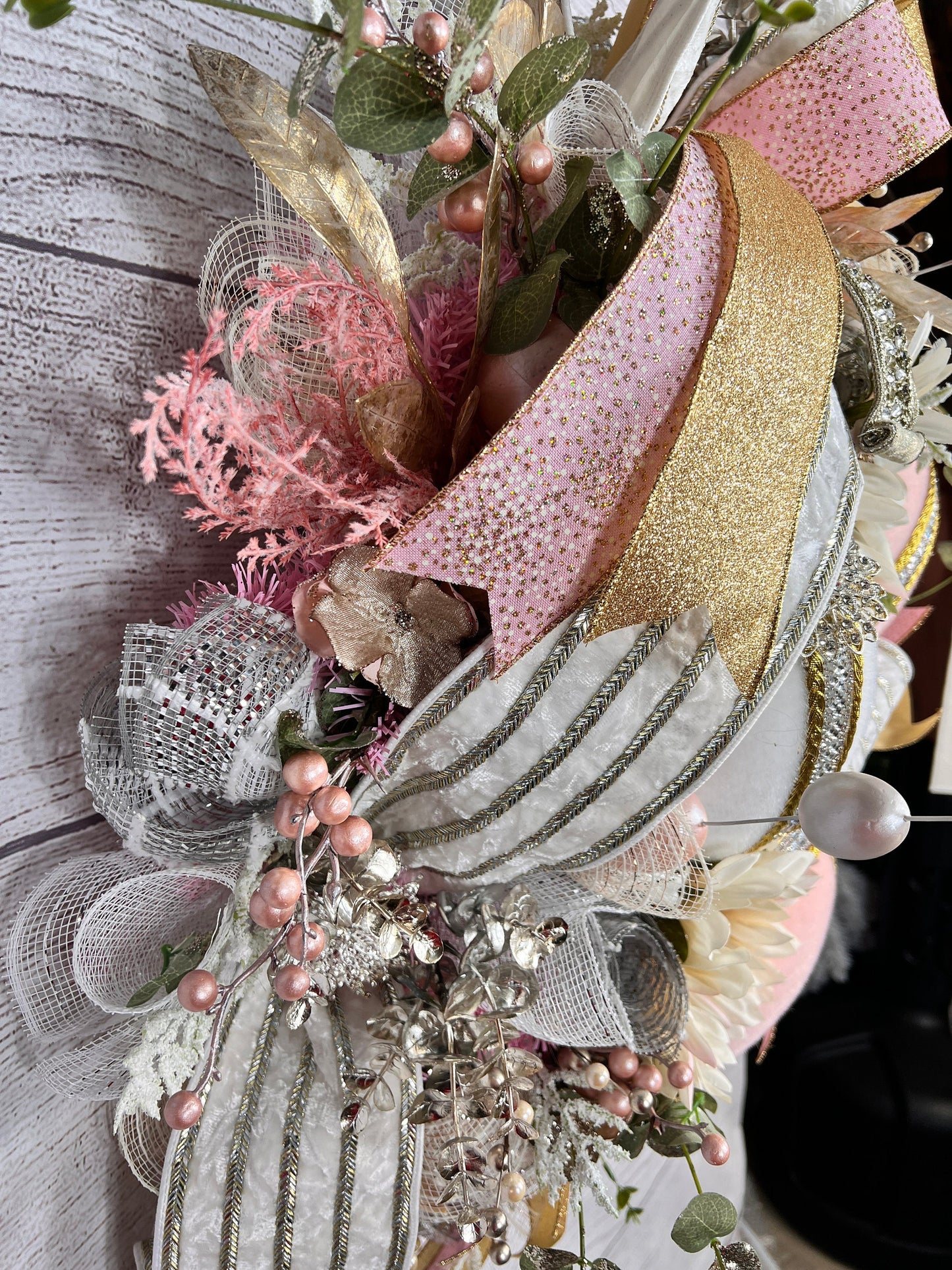 Handmade Jeweled Easter Egg Wreath: Elegant Spring Door Decor