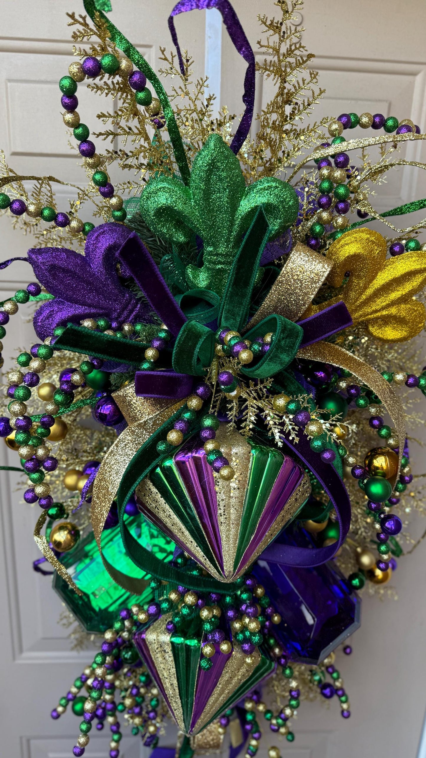 Extra Large Mardi Gras Swag: Purple, Gold, and Green Festival Decoration