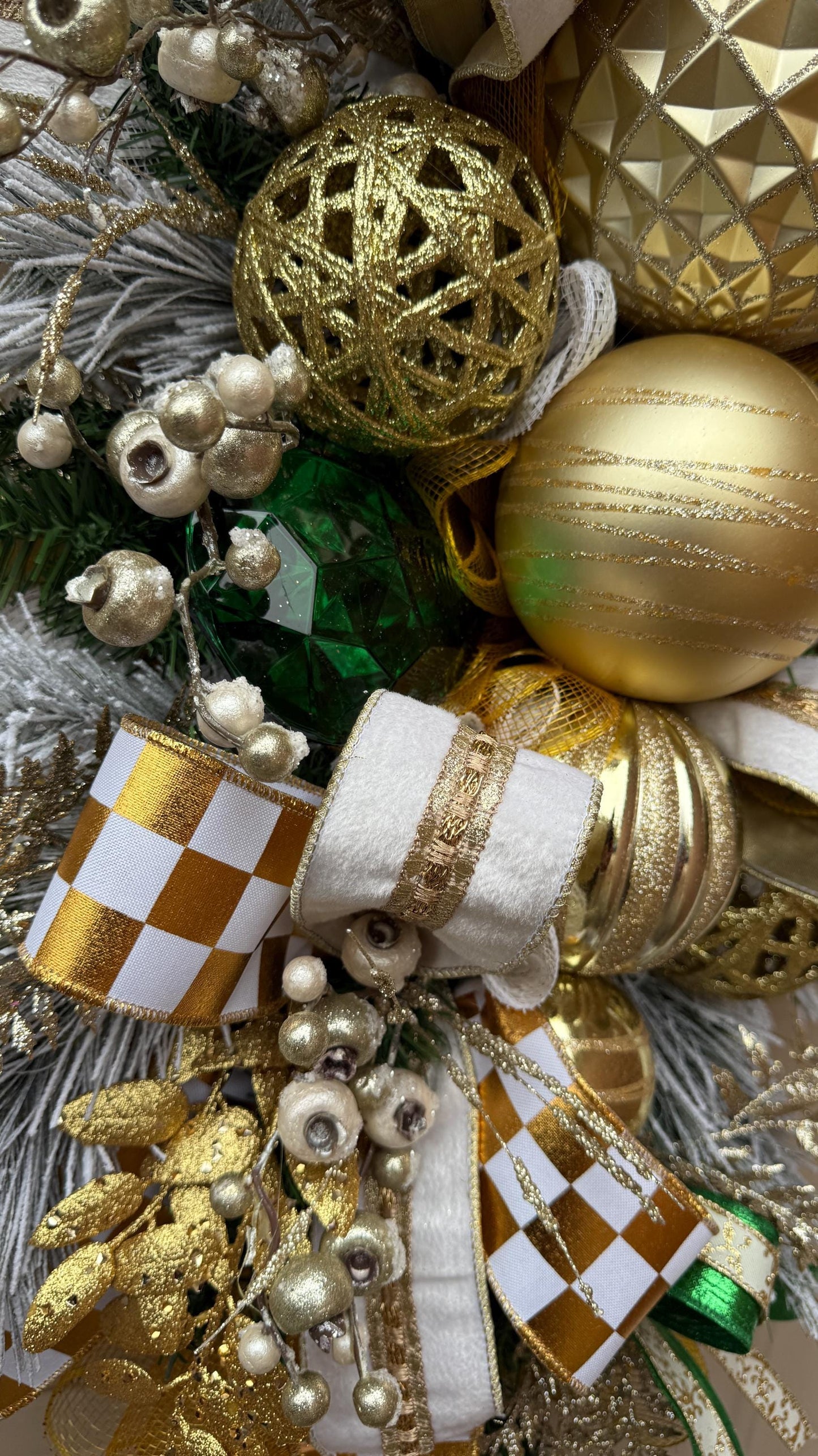Luxury Gold & Ivory Christmas Swag: Holiday Door Decor
