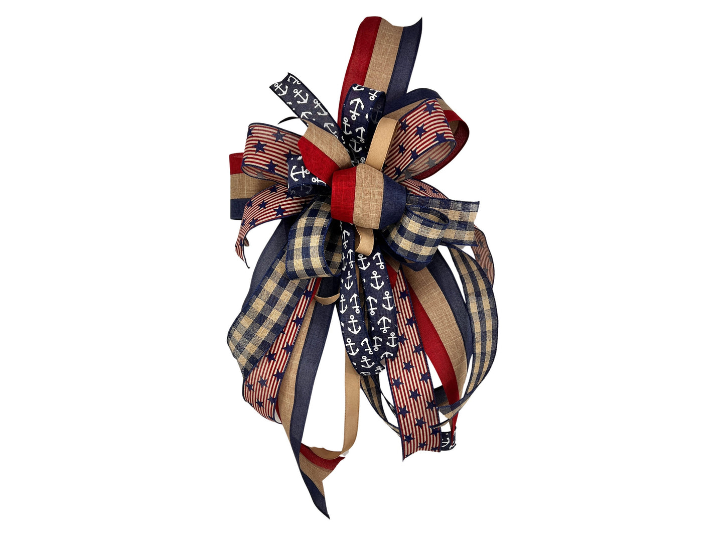 Patriotic Anchor Bow: Stars and Stripes Summer Home Decor