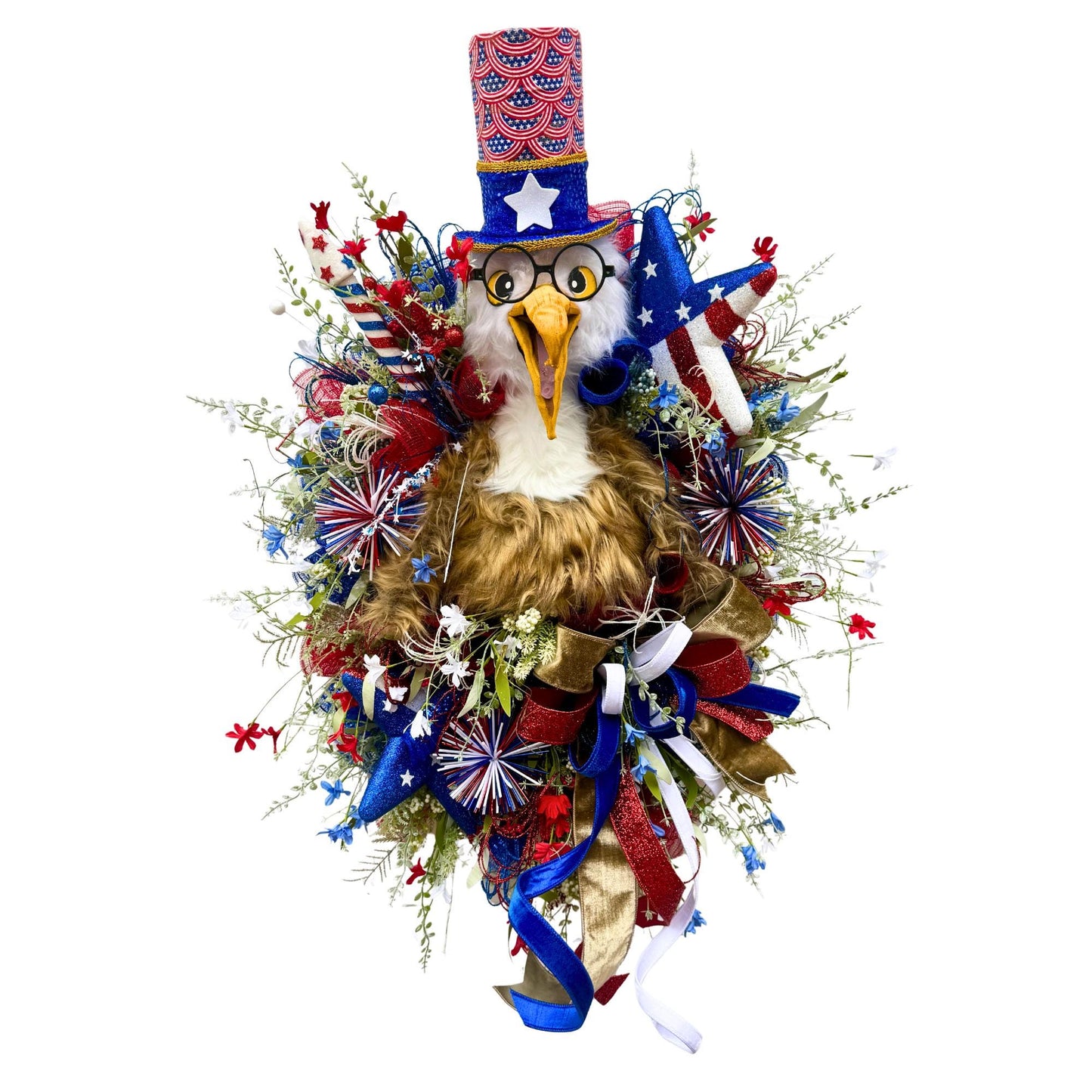 Patriotic Eagle Wreath: 4th of July Red, White, and Blue Decor