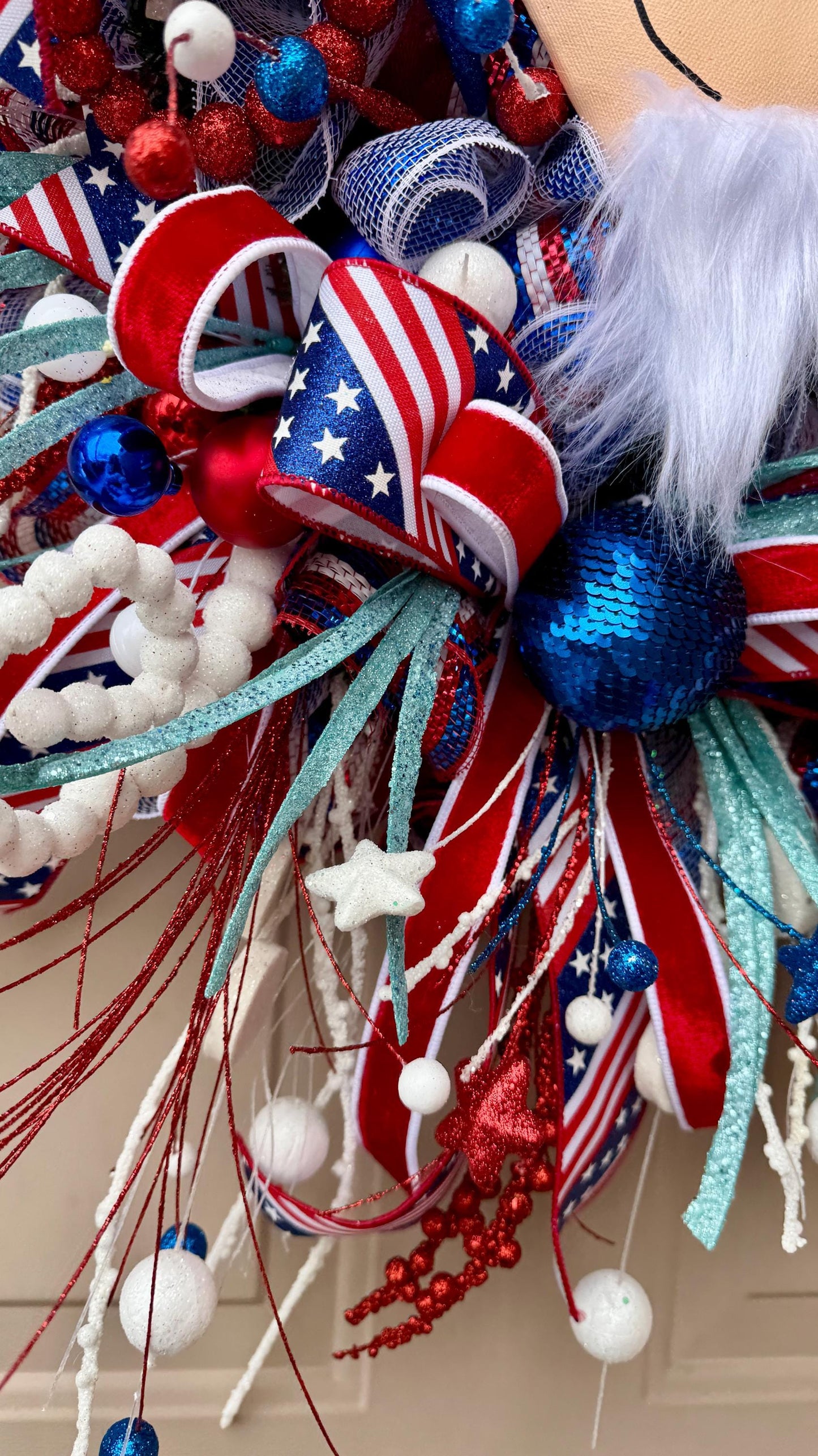 Handmade Patriotic Uncle Sam Wreath: 4th of July Americana Decor