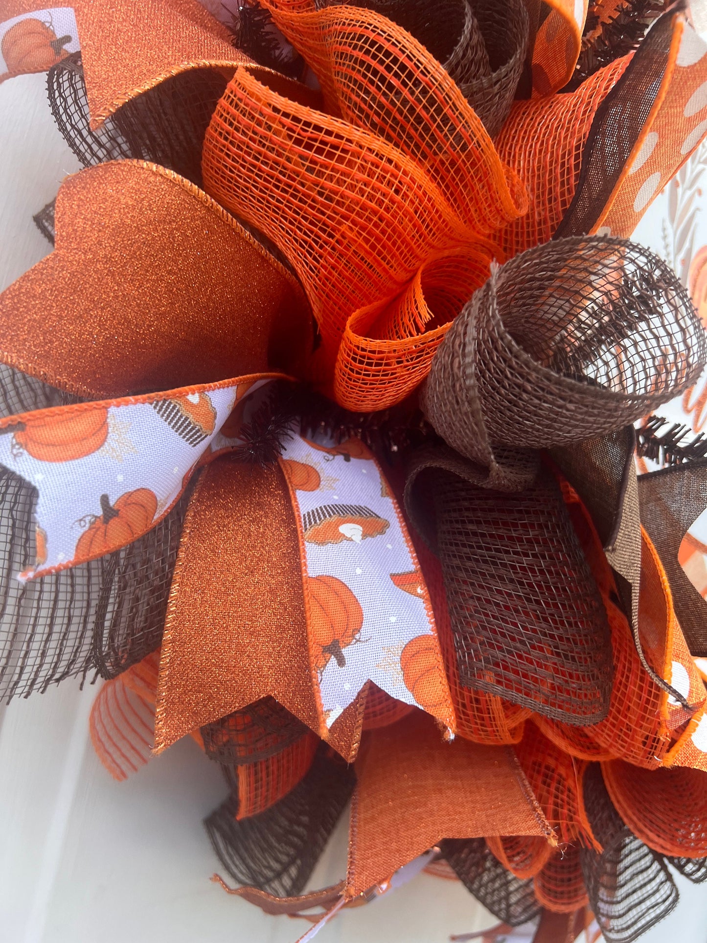 Pumpkin Spice Wreath: Fall Front Door Decor Simple Fall Display