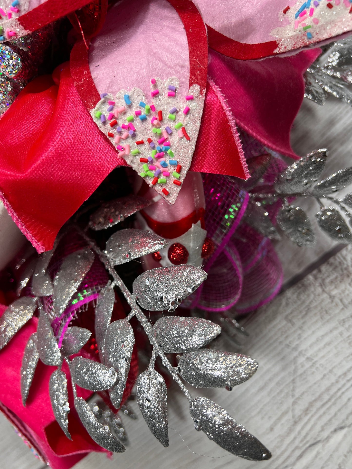 Trendy Nutcracker wreath, Seasonal Winter decorations, Pink and red Christmas,  Nutcracker Decorations, Jeweled Nutcracker.