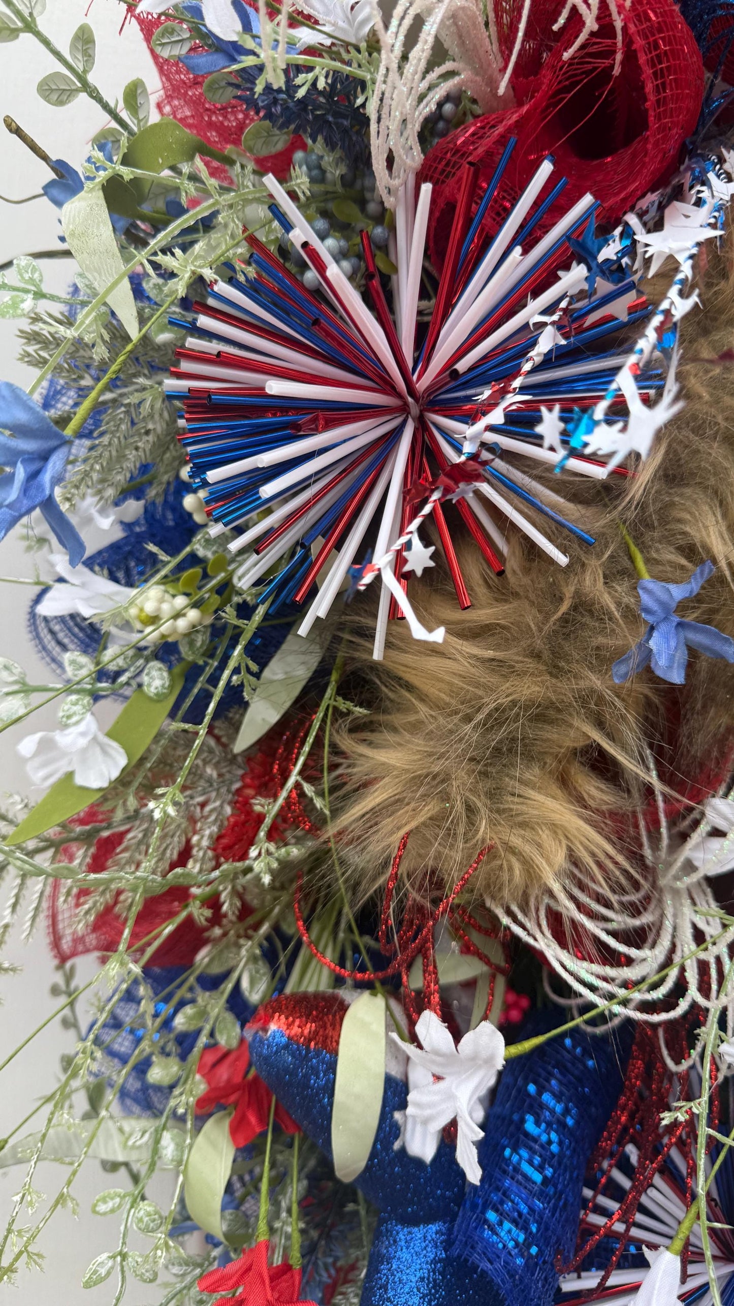 Patriotic Eagle Wreath: 4th of July Red, White, and Blue Decor