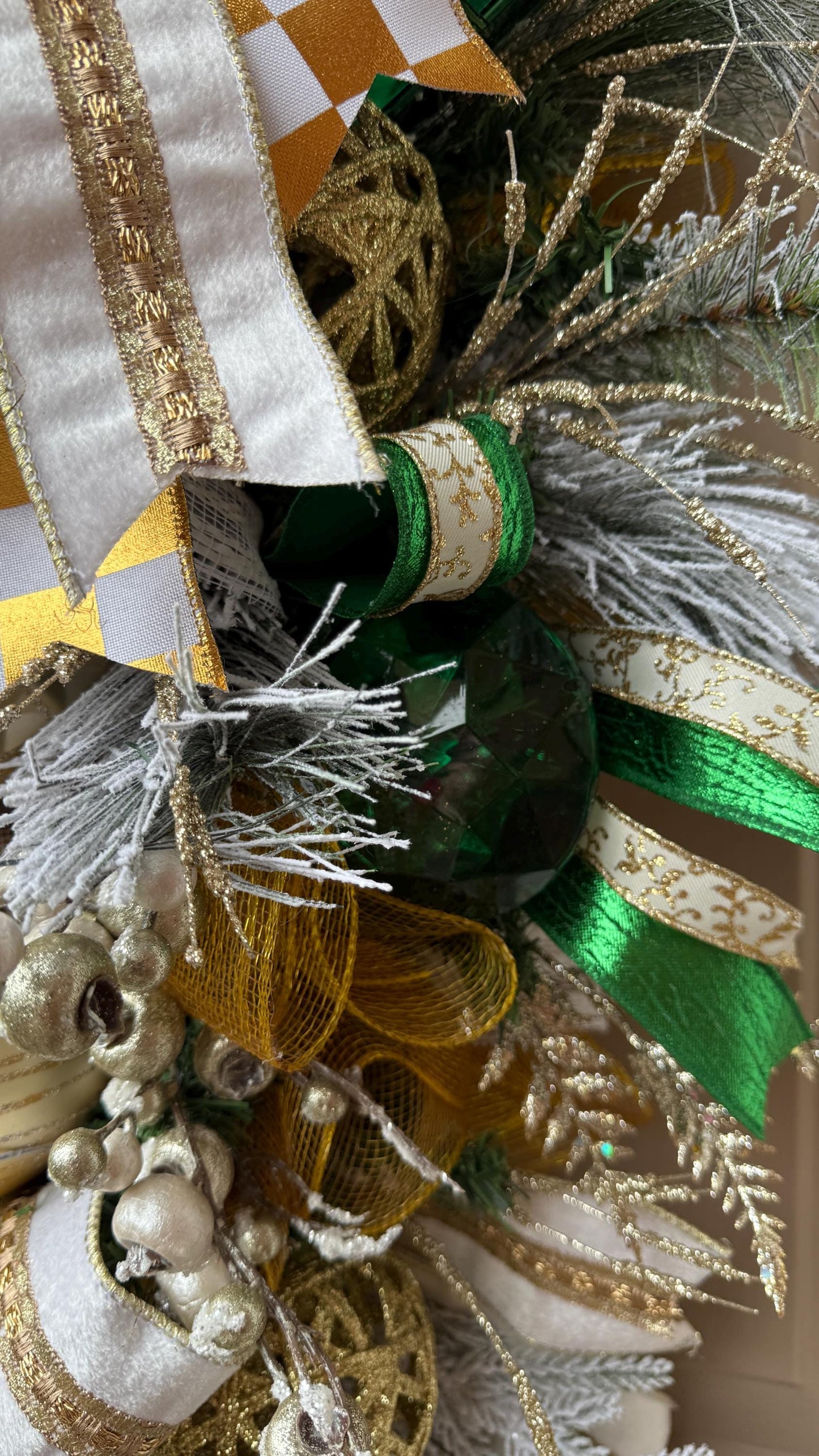 Luxury Gold & Ivory Christmas Swag: Holiday Door Decor