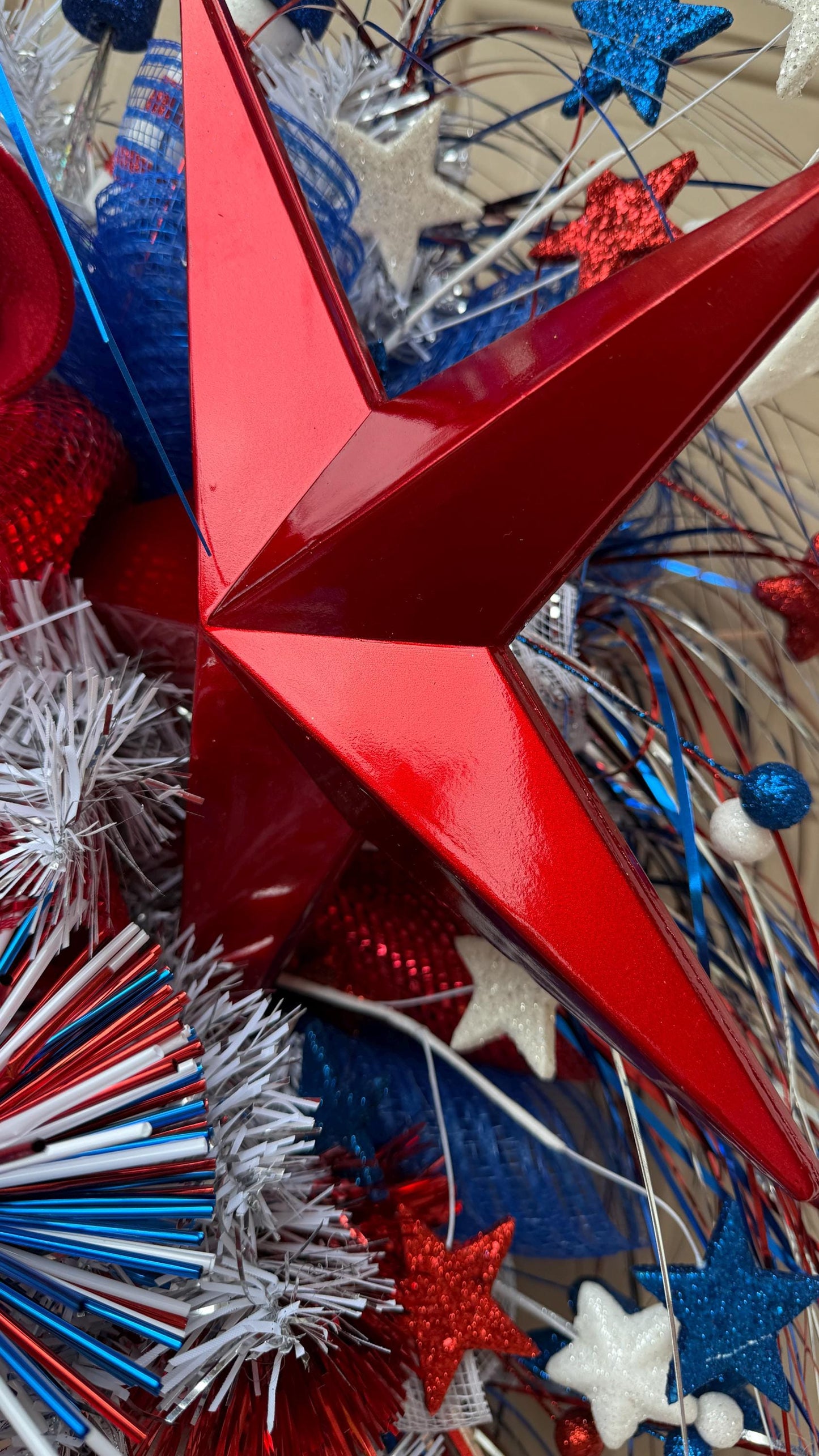 Patriotic Swag Wreath: Extra Large Americana 4th of July Door Decor