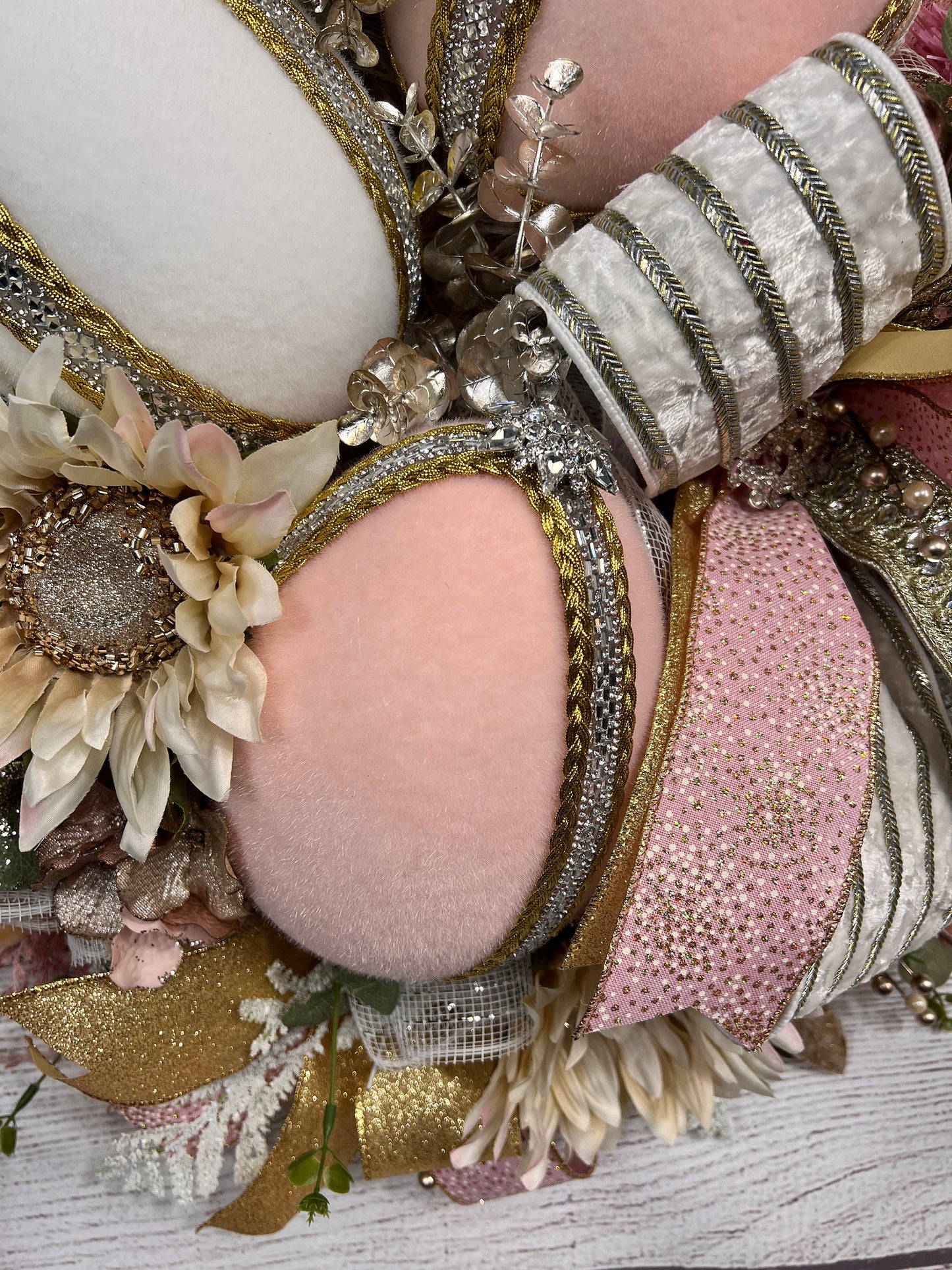 Handmade Jeweled Easter Egg Wreath: Elegant Spring Door Decor