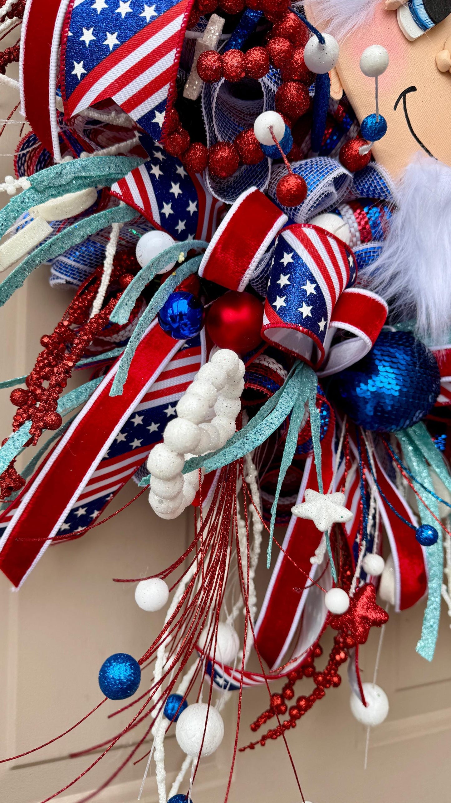 Handmade Patriotic Uncle Sam Wreath: 4th of July Americana Decor