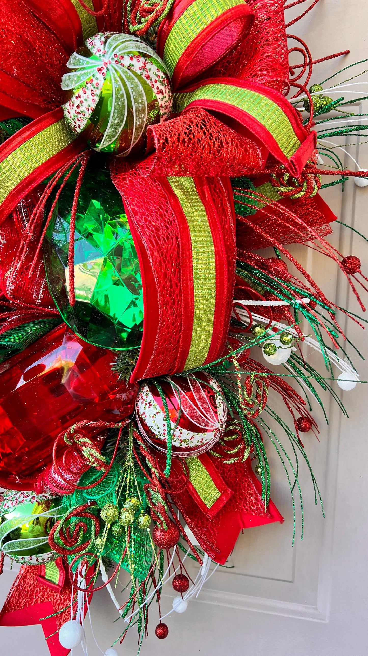 Handmade Christmas Swag: Red & Green Holiday Door Decor