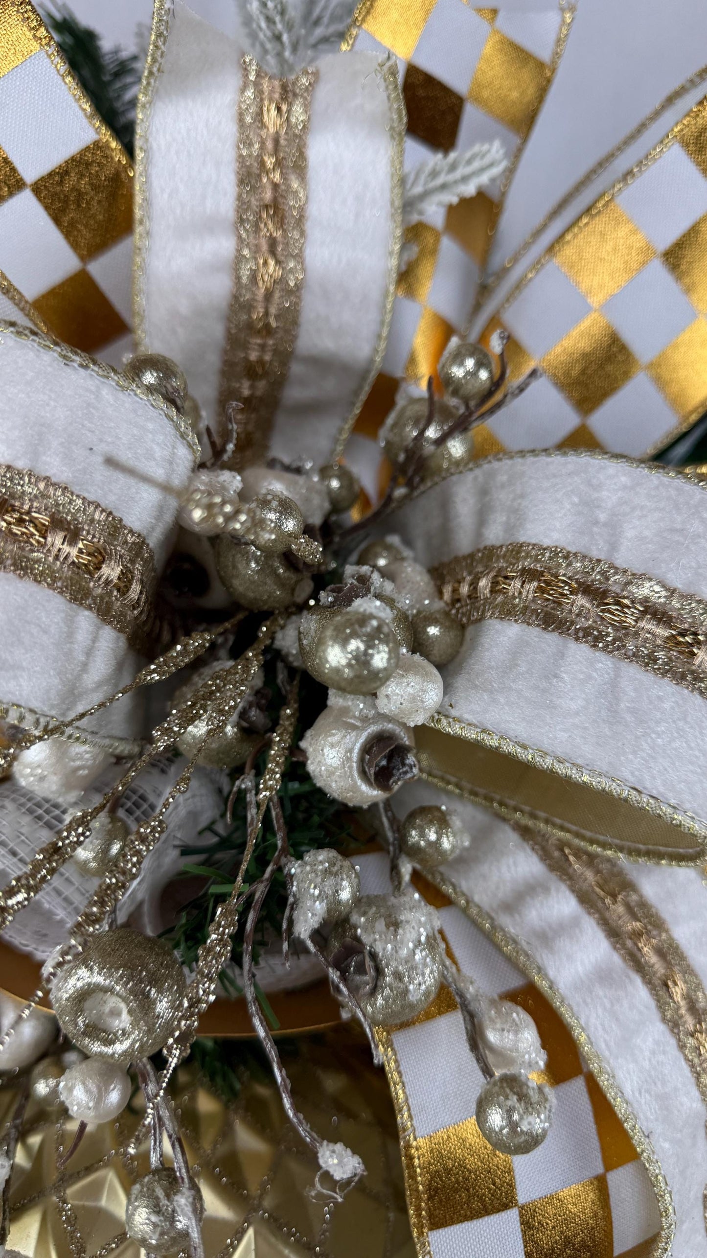 Luxury Gold & Ivory Christmas Swag: Holiday Door Decor