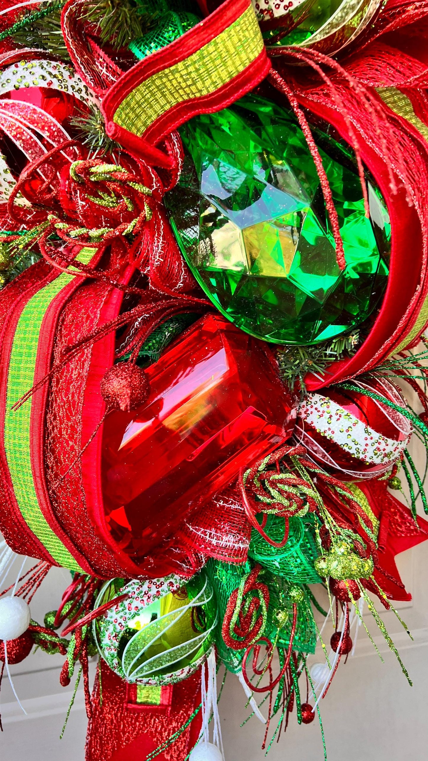 Handmade Christmas Swag: Red & Green Holiday Door Decor