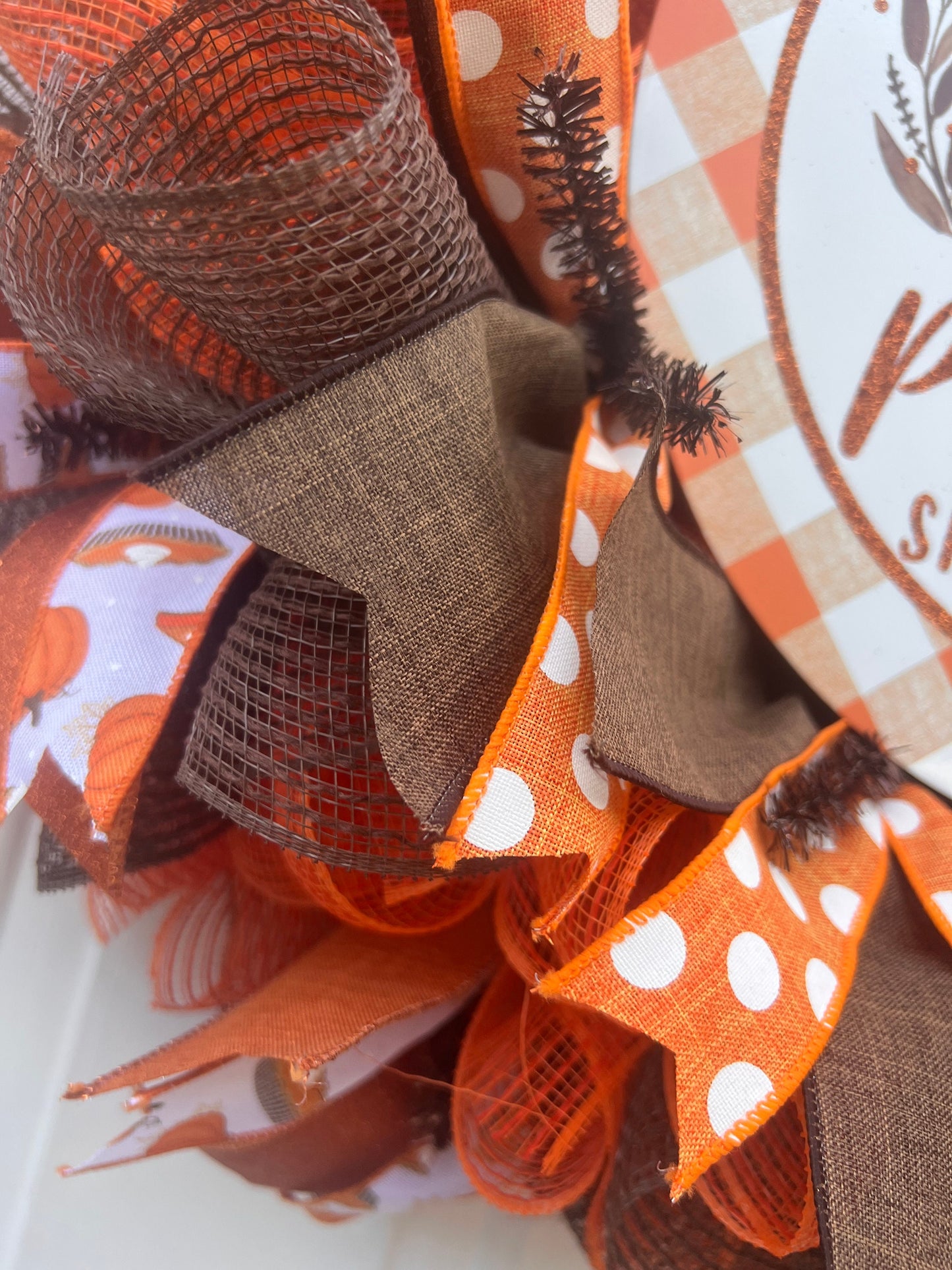 Pumpkin Spice Wreath: Fall Front Door Decor Simple Fall Display