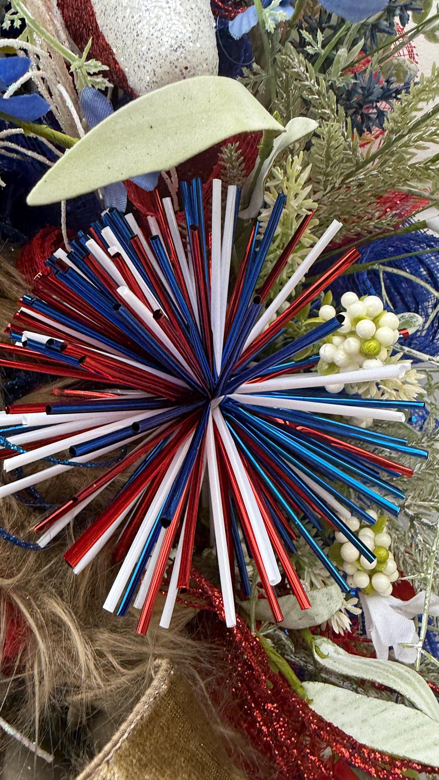 Patriotic Eagle Wreath: 4th of July Red, White, and Blue Decor