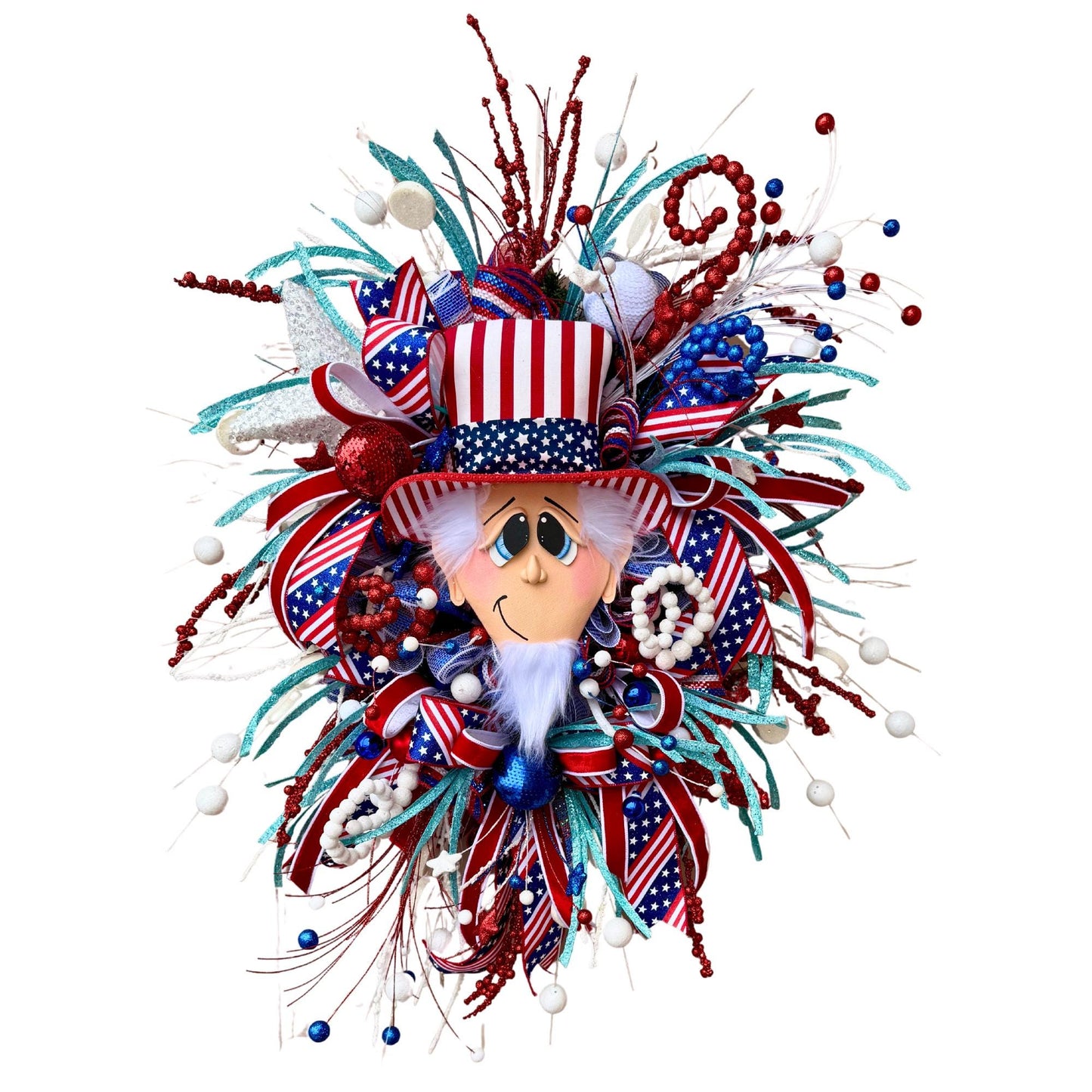 Handmade Patriotic Uncle Sam Wreath: 4th of July Americana Decor