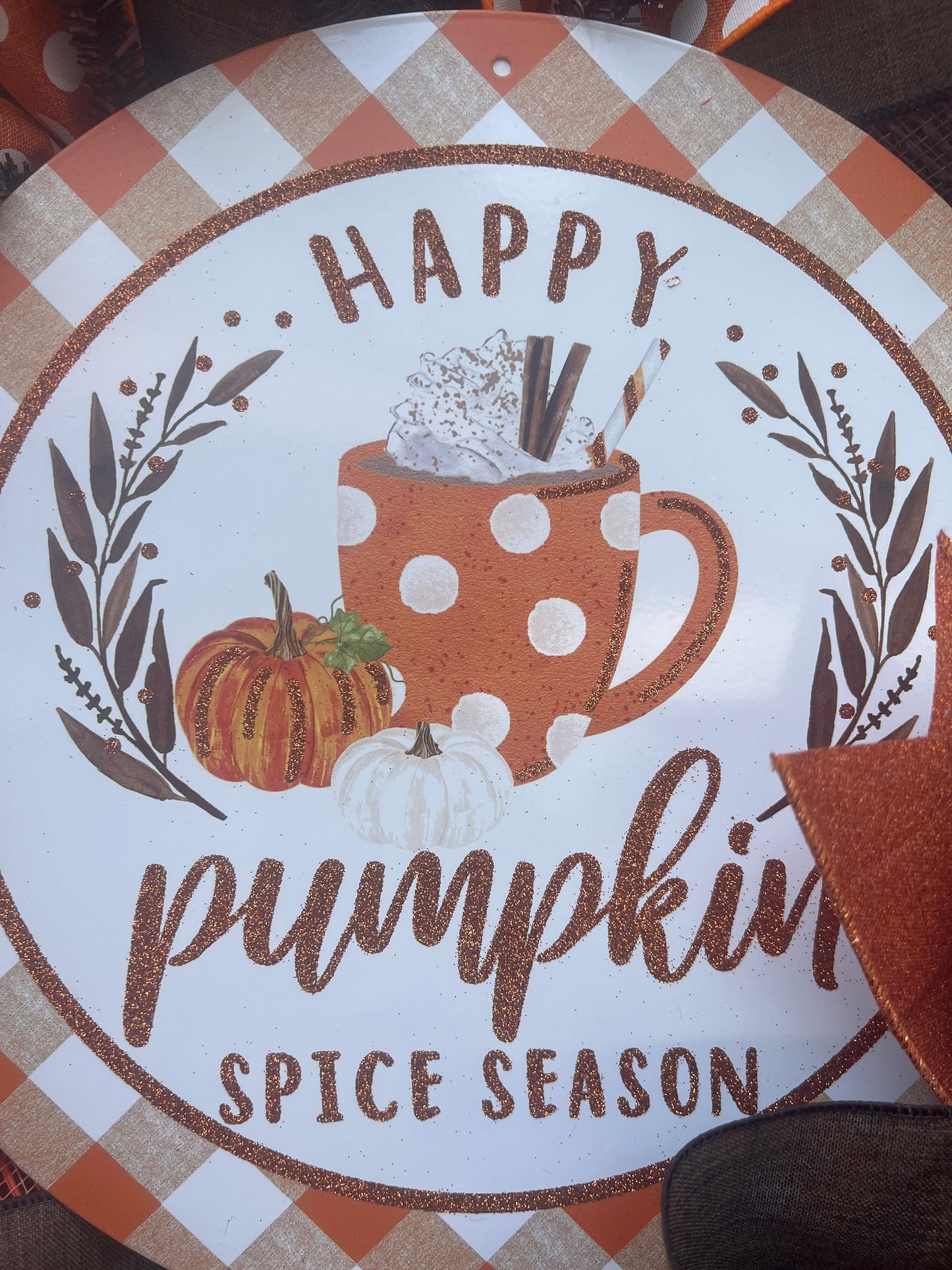 Pumpkin Spice Wreath: Fall Front Door Decor Simple Fall Display
