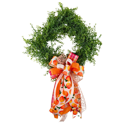 Boxwood Wreath with Bow: Rustic Farmhouse Front Door Decor