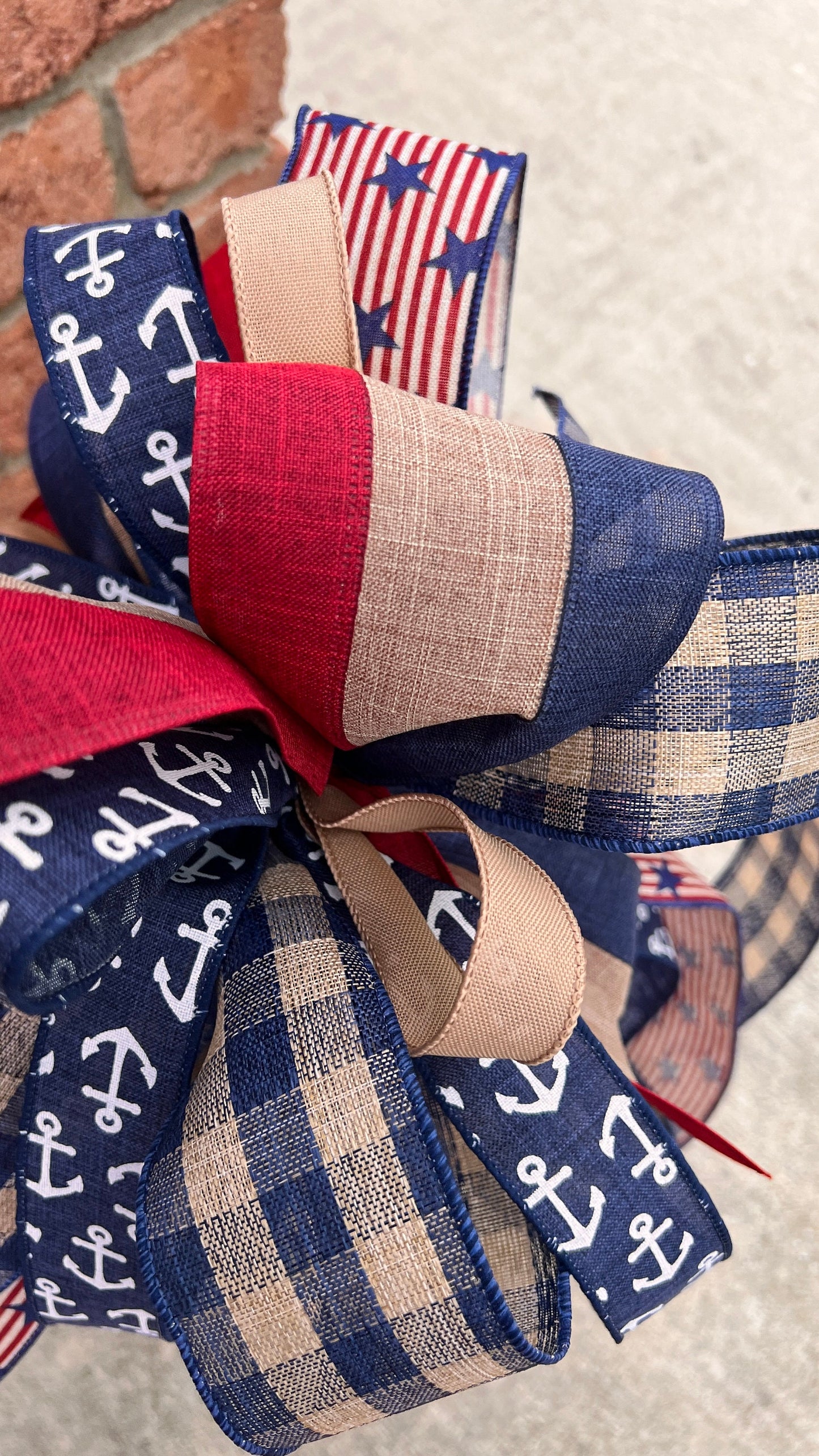 Patriotic Anchor Bow: Stars and Stripes Summer Home Decor