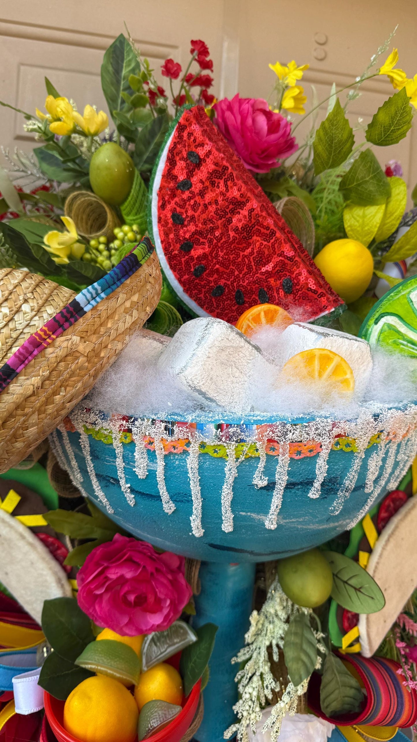 Margarita Fiesta Wreath: Luxury Cinco de Mayo Restaurant Decor