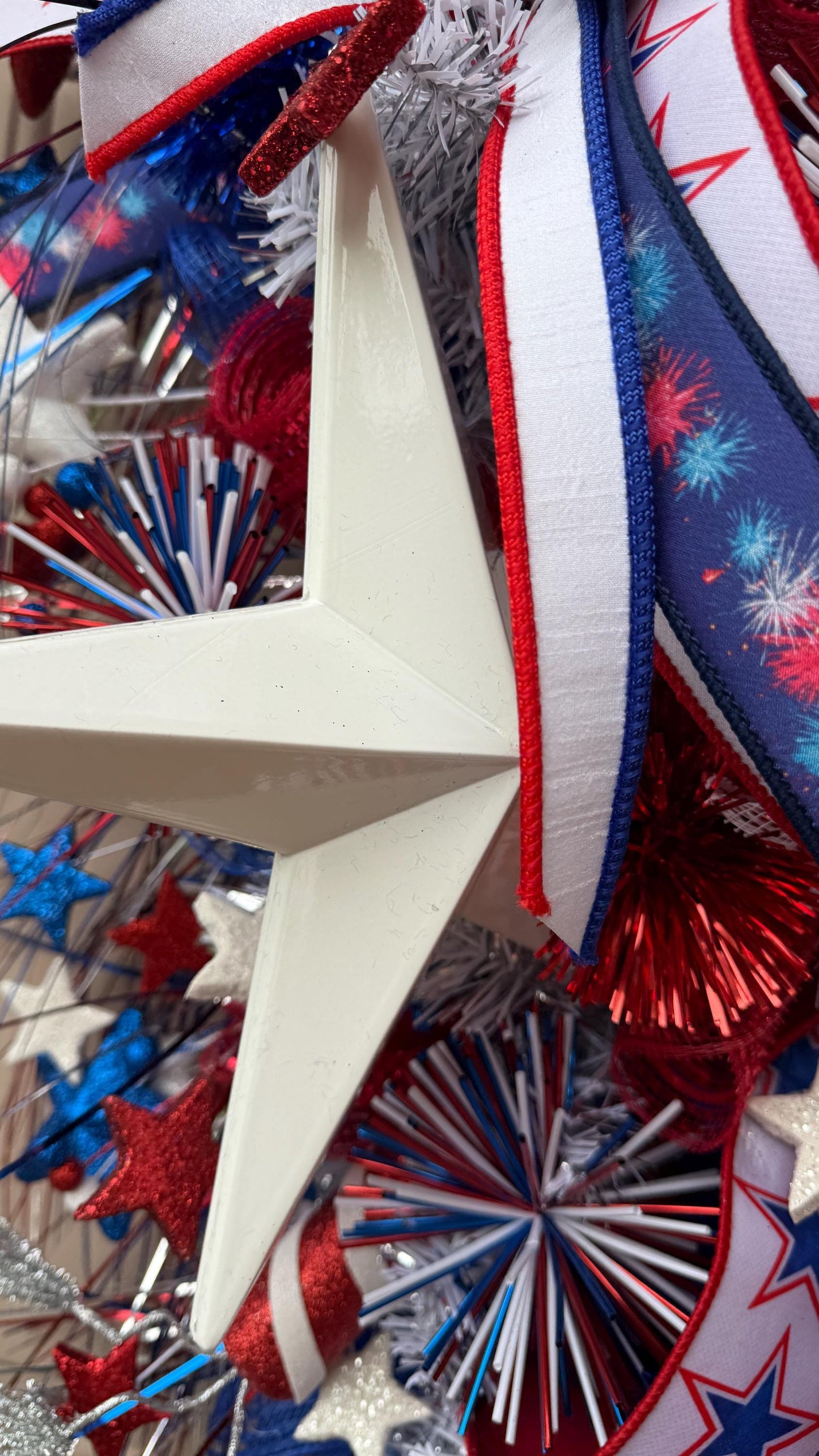 Patriotic Swag Wreath: Extra Large Americana 4th of July Door Decor