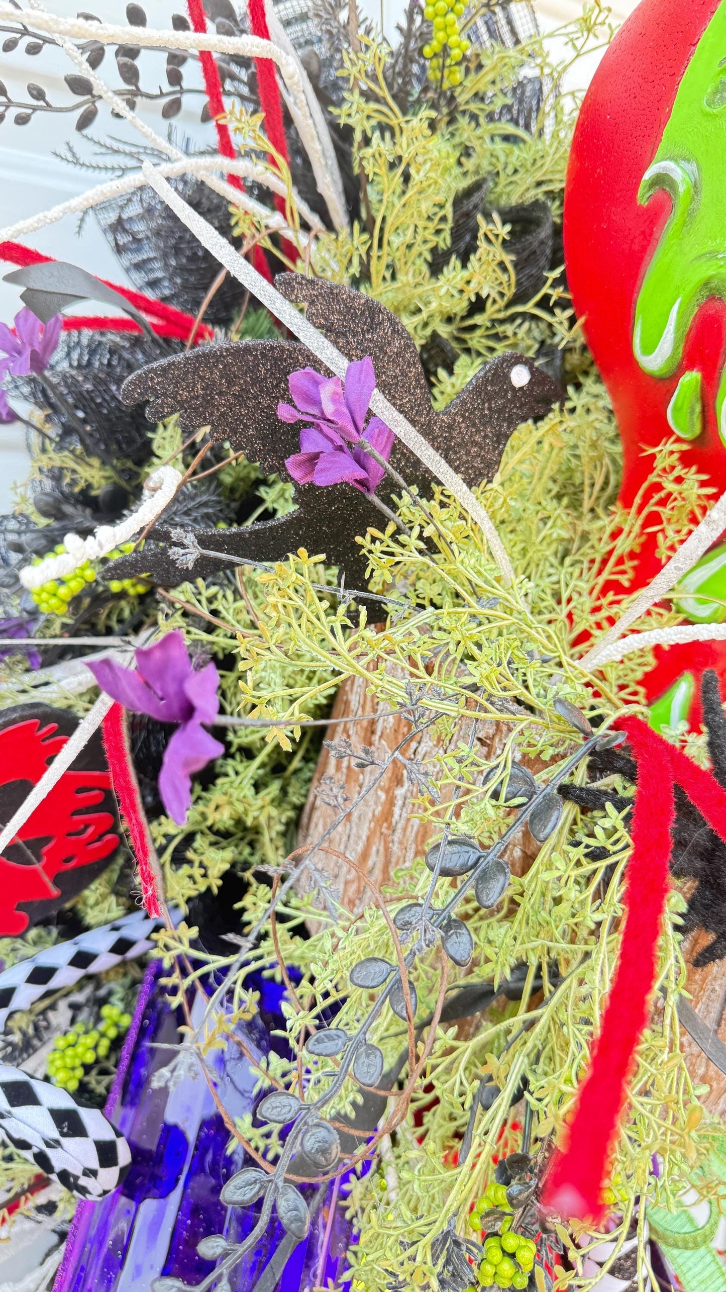 Oversized Monster Halloween Wreath: Gothic Green Face Decor