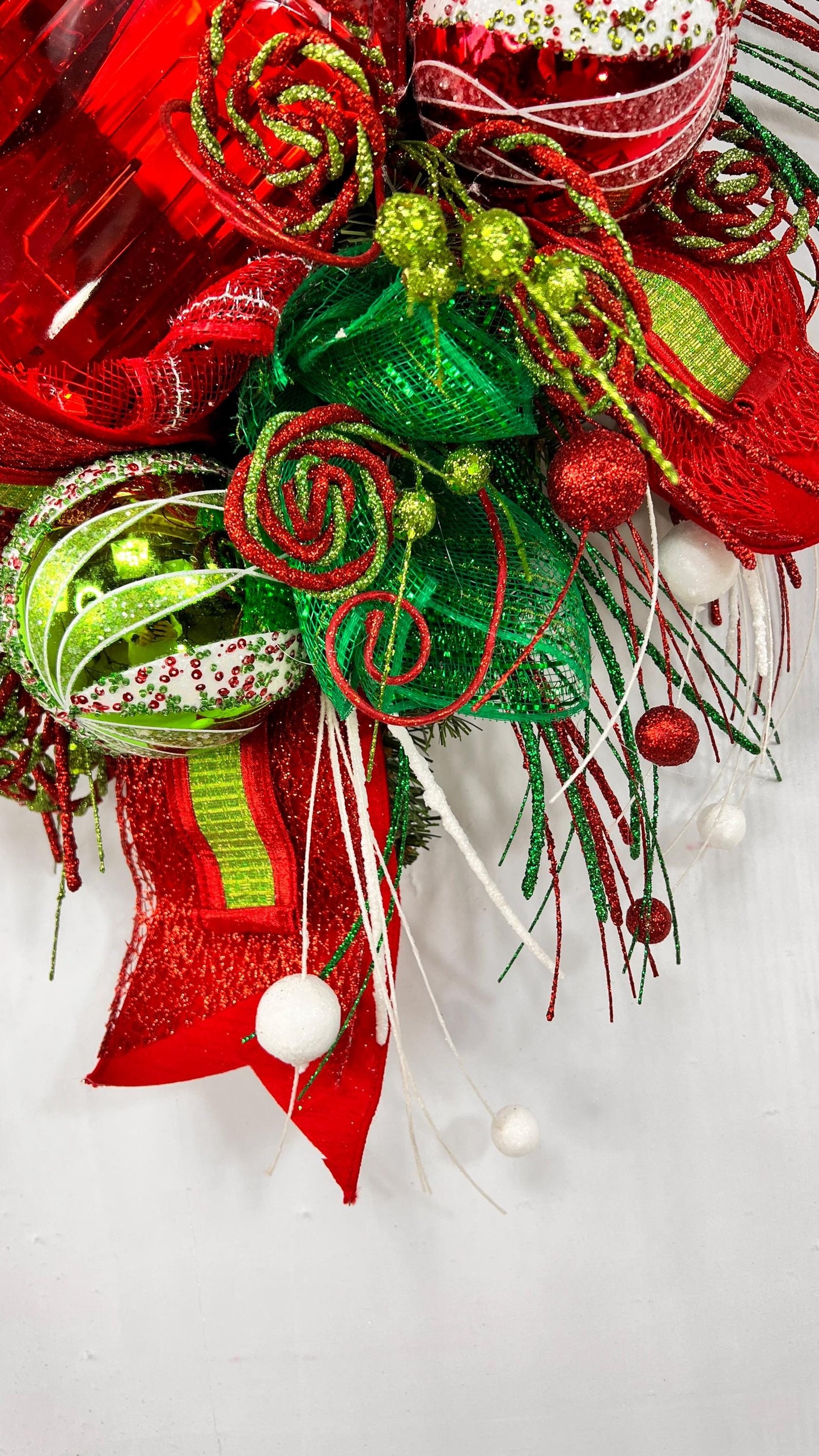 Handmade Christmas Swag: Red & Green Holiday Door Decor