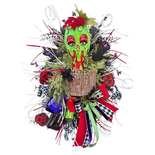 Oversized Monster Halloween Wreath: Gothic Green Face Decor