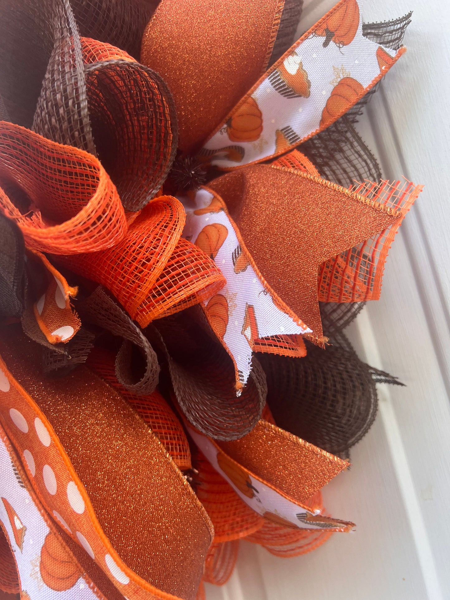 Pumpkin Spice Wreath: Fall Front Door Decor Simple Fall Display