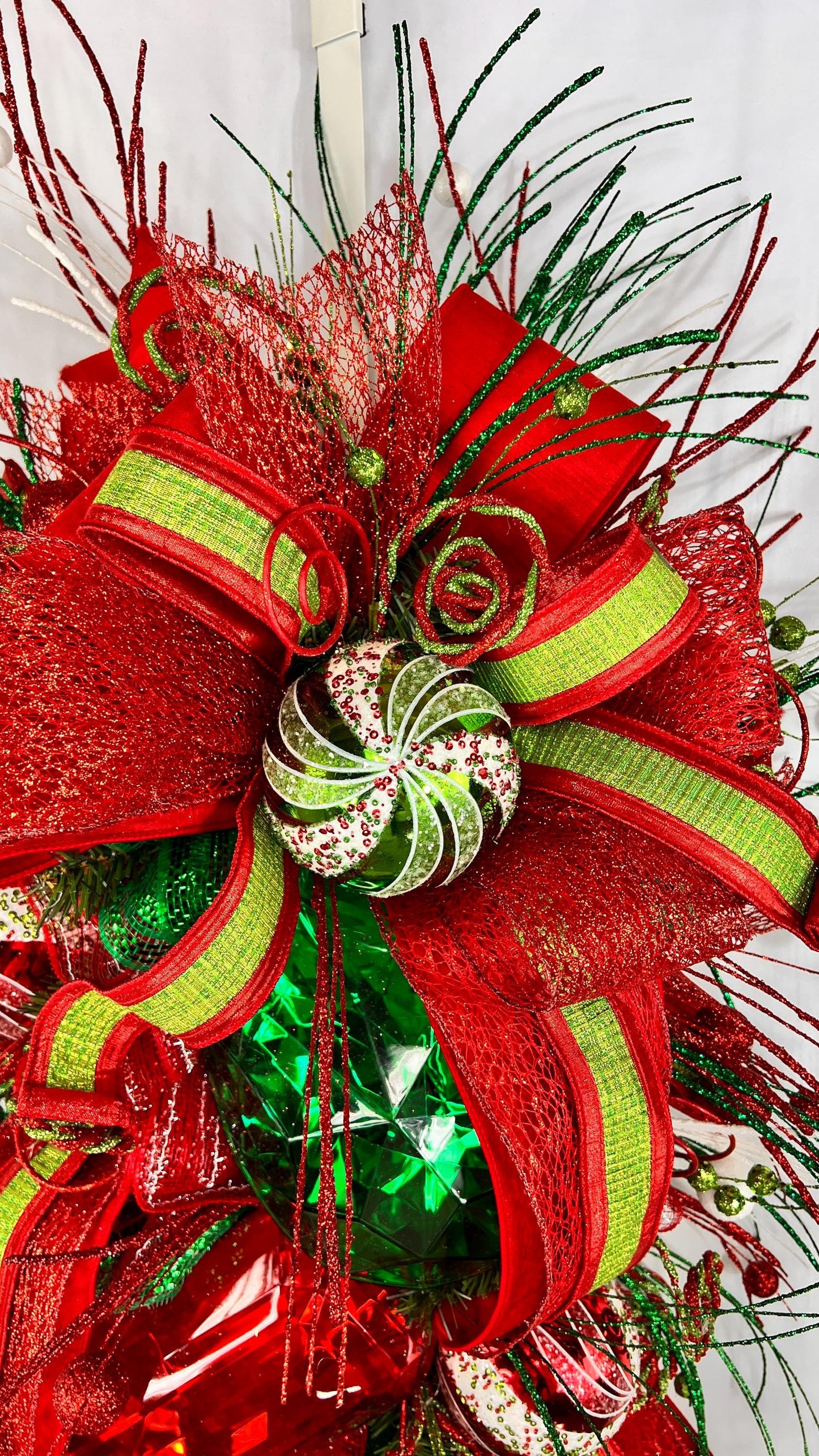 Handmade Christmas Swag: Red & Green Holiday Door Decor
