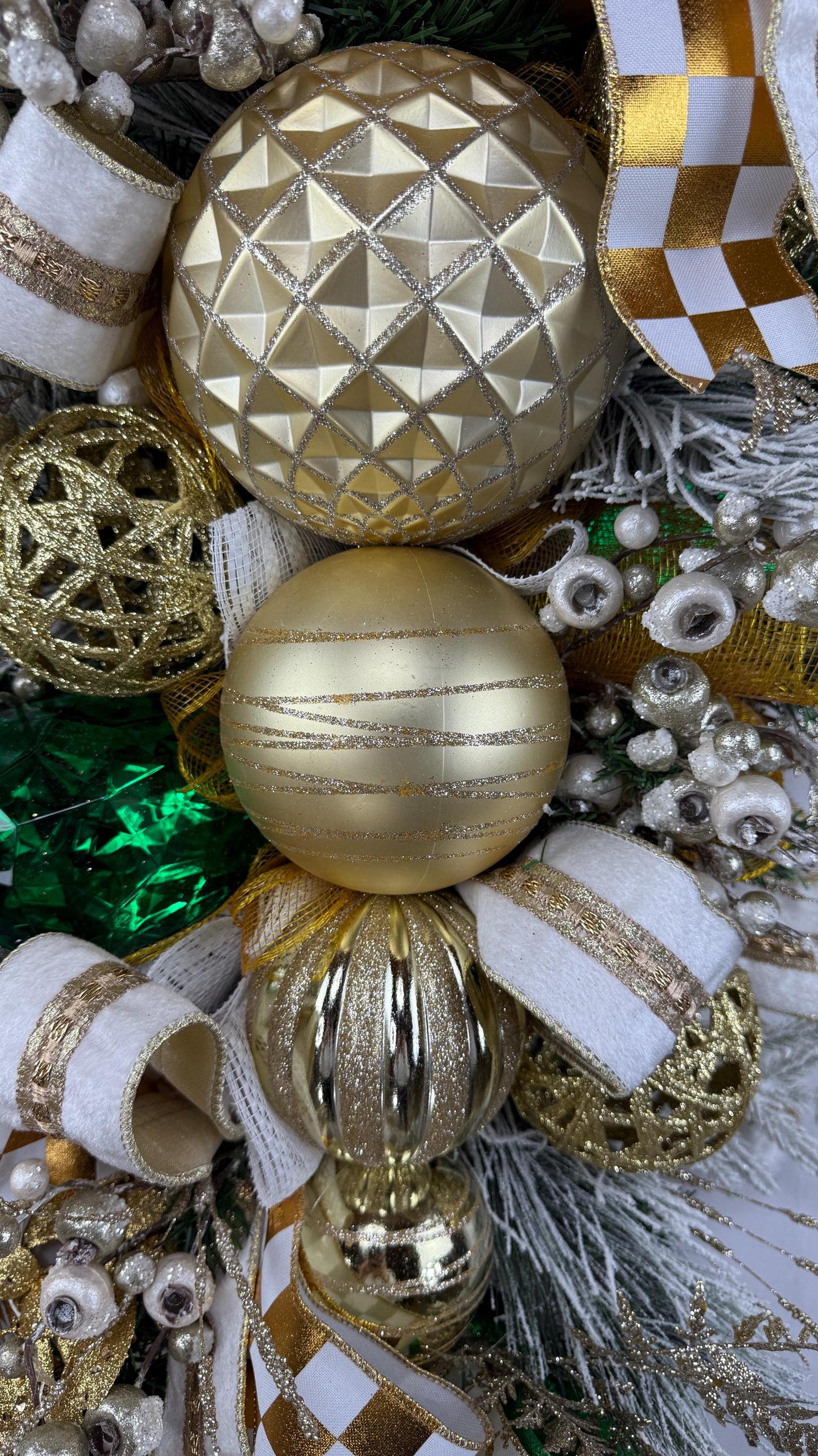 Luxury Gold & Ivory Christmas Swag: Holiday Door Decor