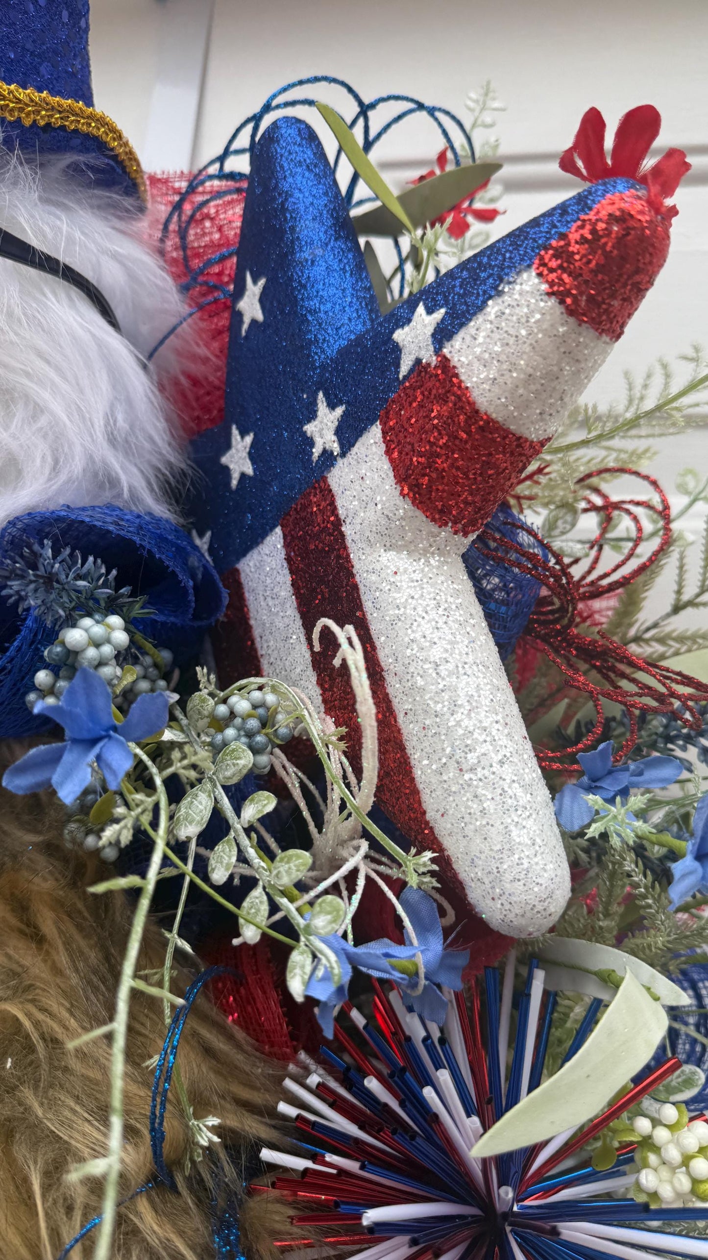 Patriotic Eagle Wreath: 4th of July Red, White, and Blue Decor