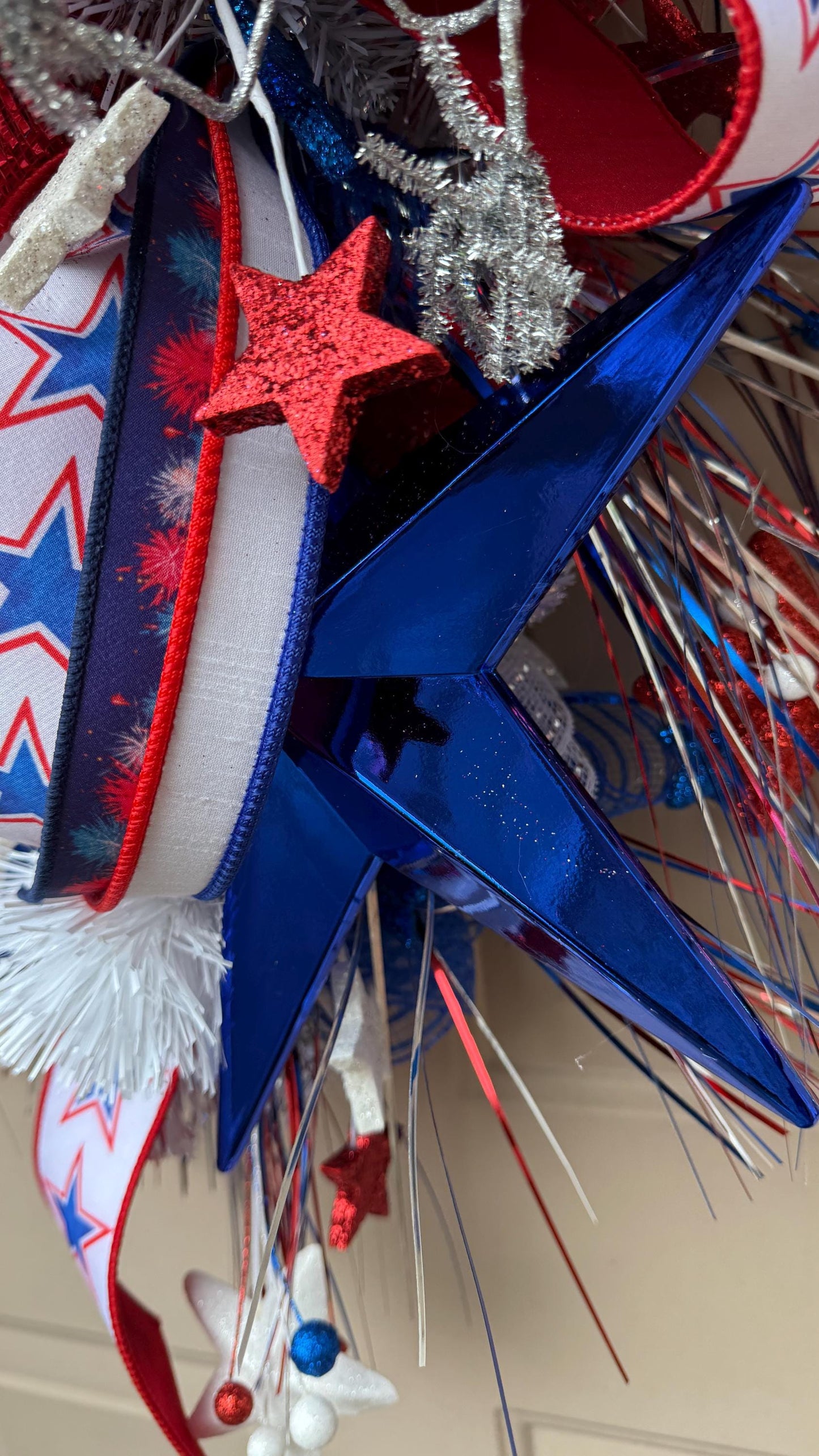 Patriotic Swag Wreath: Extra Large Americana 4th of July Door Decor