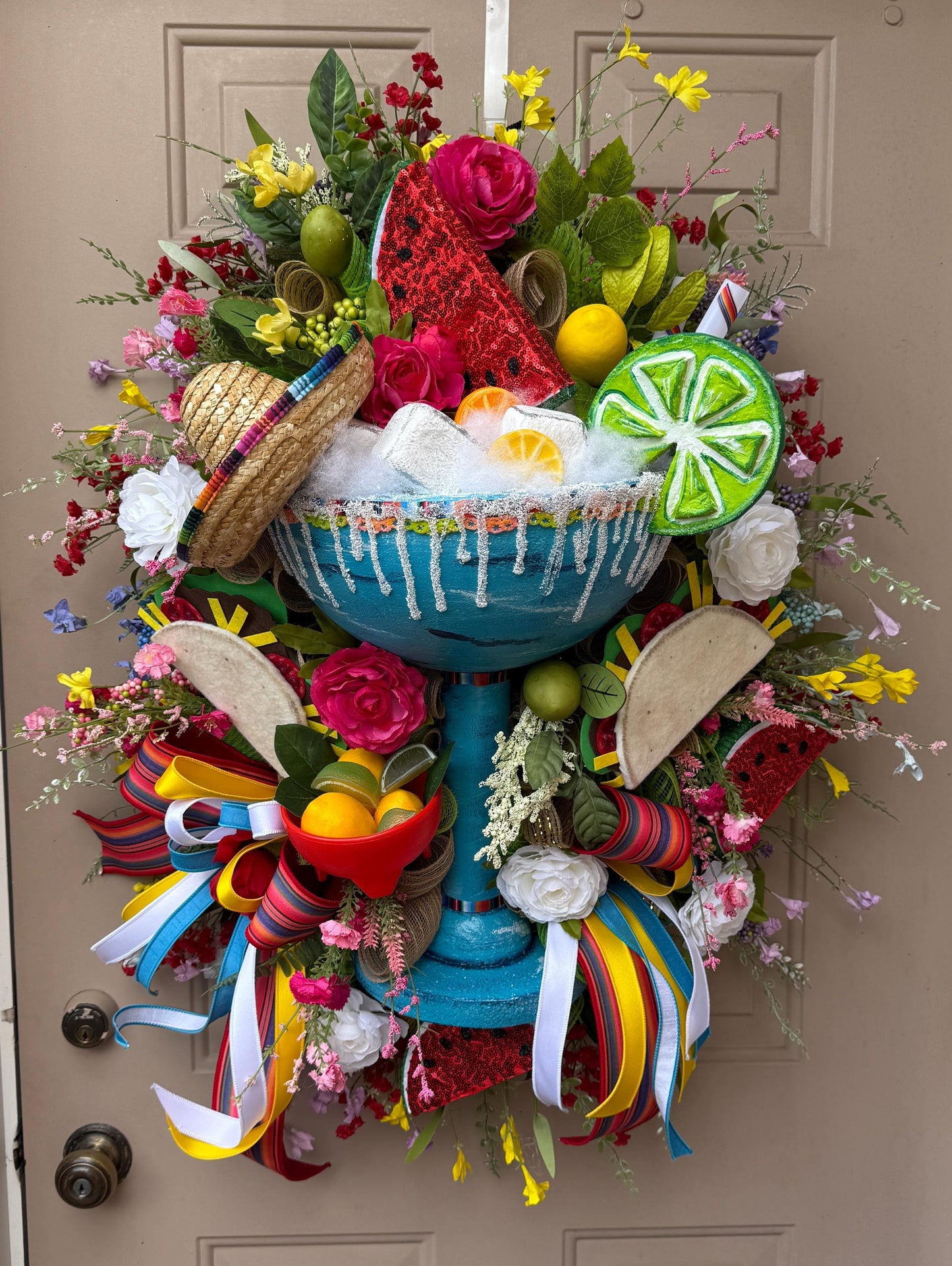 Margarita Fiesta Wreath: Luxury Cinco de Mayo Restaurant Decor