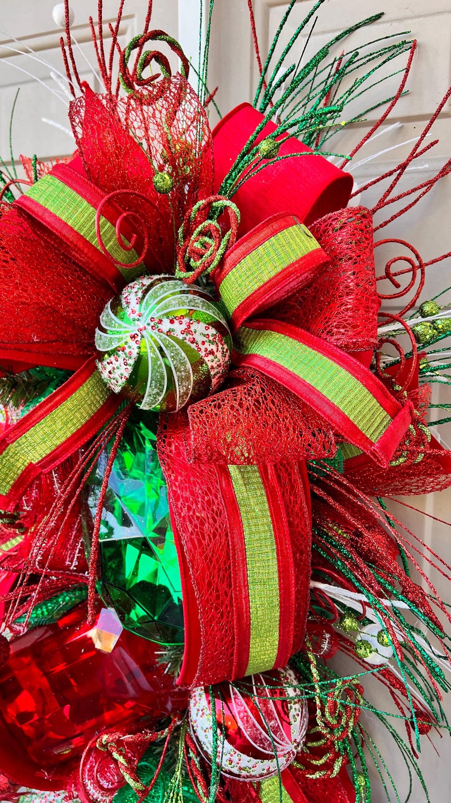 Handmade Christmas Swag: Red & Green Holiday Door Decor