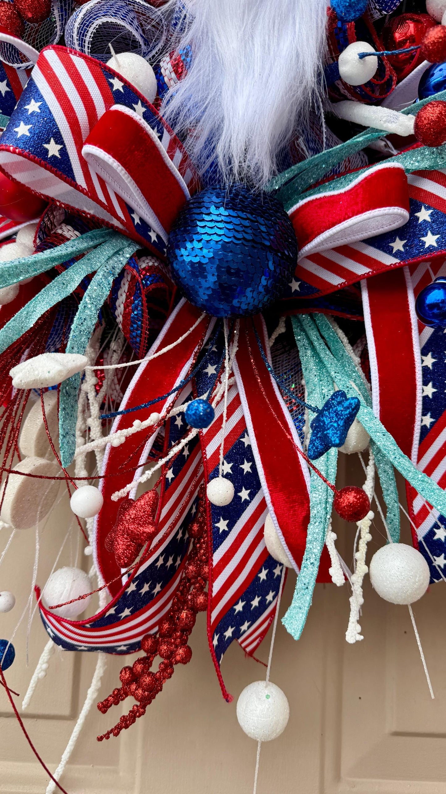 Handmade Patriotic Uncle Sam Wreath: 4th of July Americana Decor