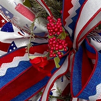 Patriotic red, white, blue wreath, Elegant Grapevine Wreath, Summer Patriotic Wreath, Patriotic Stars Wreath, July Fourth decor, USA decor