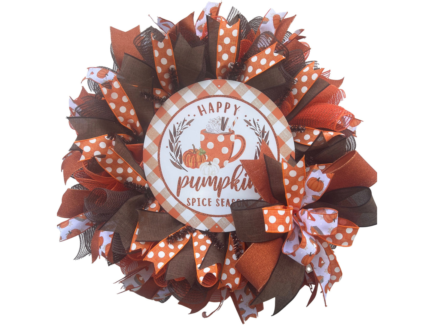 Pumpkin Spice Wreath: Fall Front Door Decor Simple Fall Display