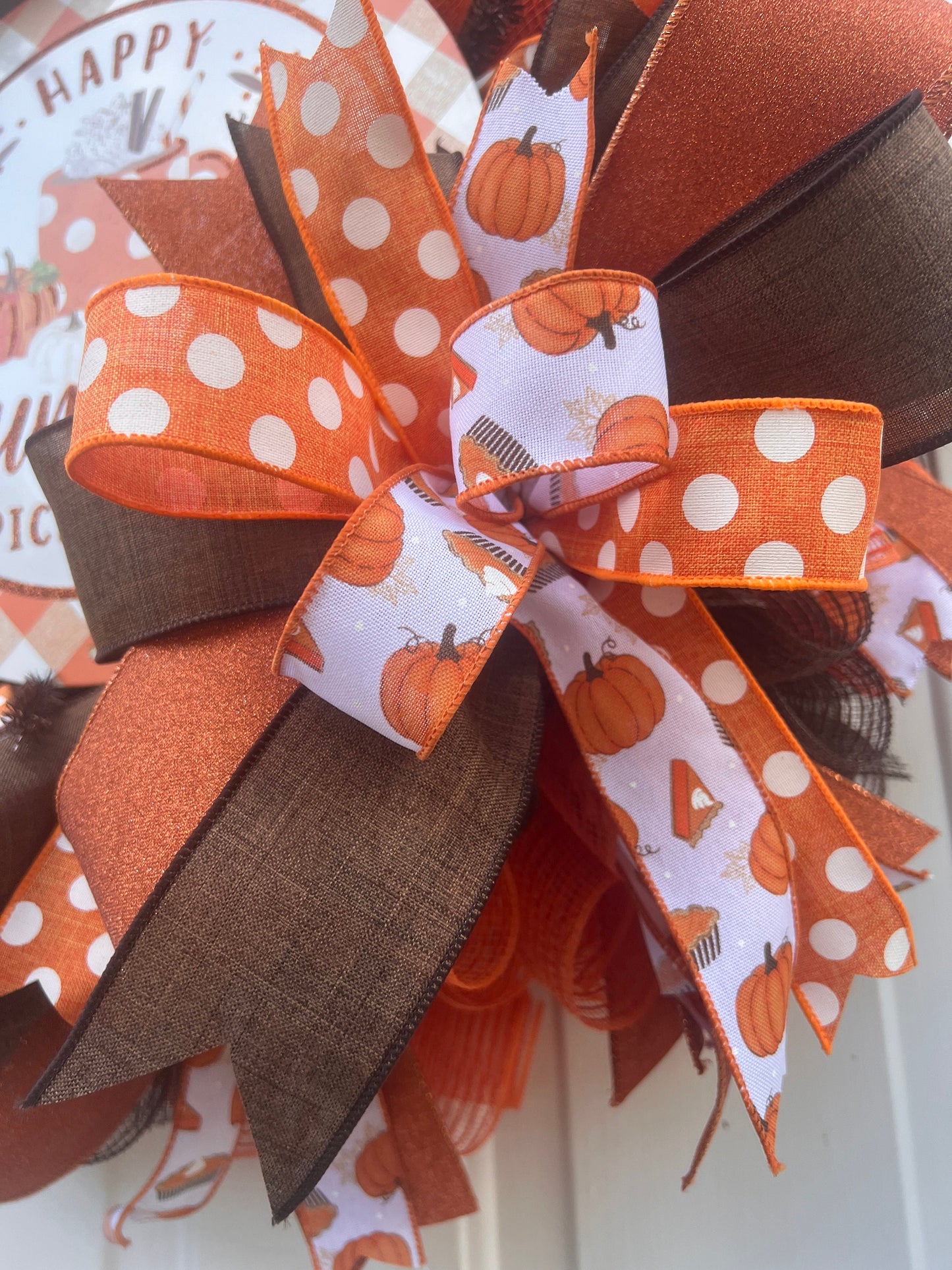 Pumpkin Spice Wreath: Fall Front Door Decor Simple Fall Display