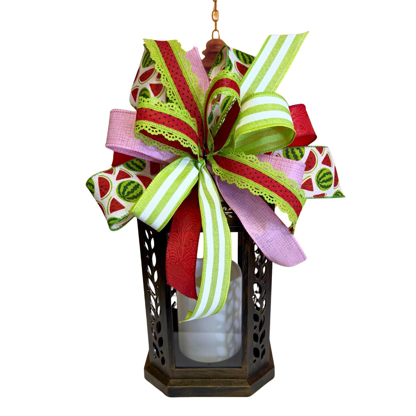 Watermelon Summer Bow, Handmade Ribbon Wreath Attachment