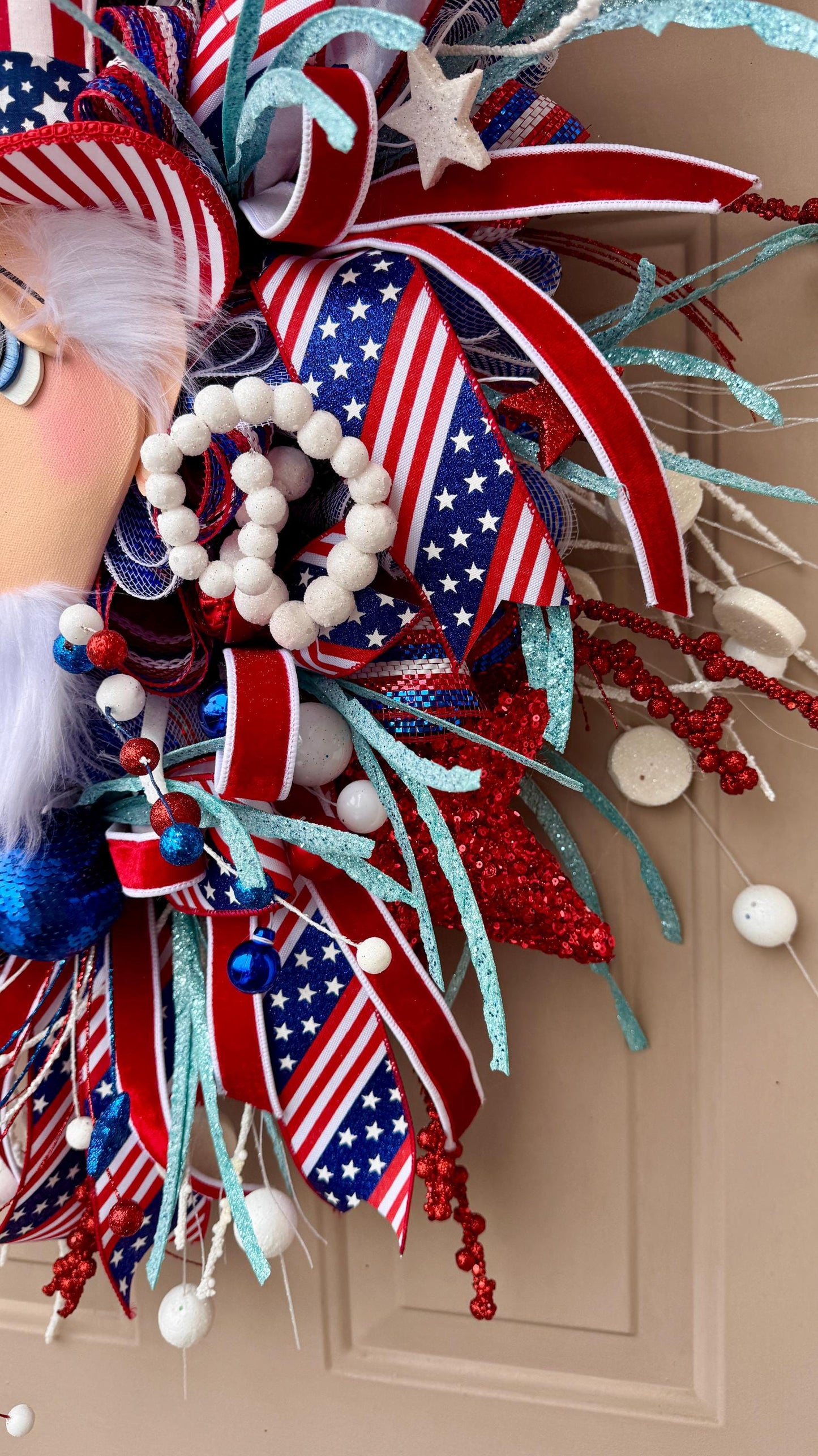 Handmade Patriotic Uncle Sam Wreath: 4th of July Americana Decor