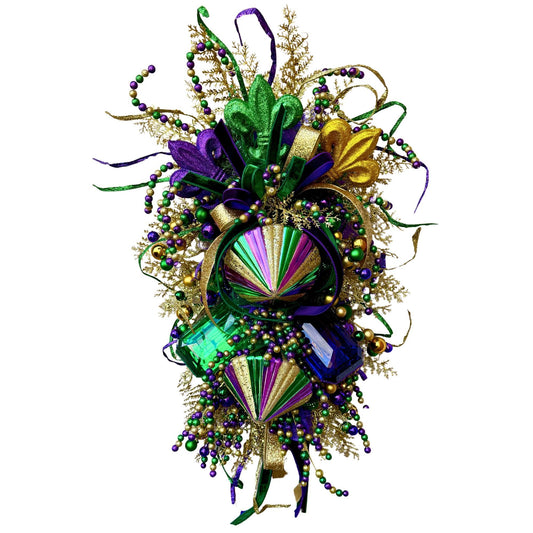 Extra Large Mardi Gras Swag: Purple, Gold, and Green Festival Decoration