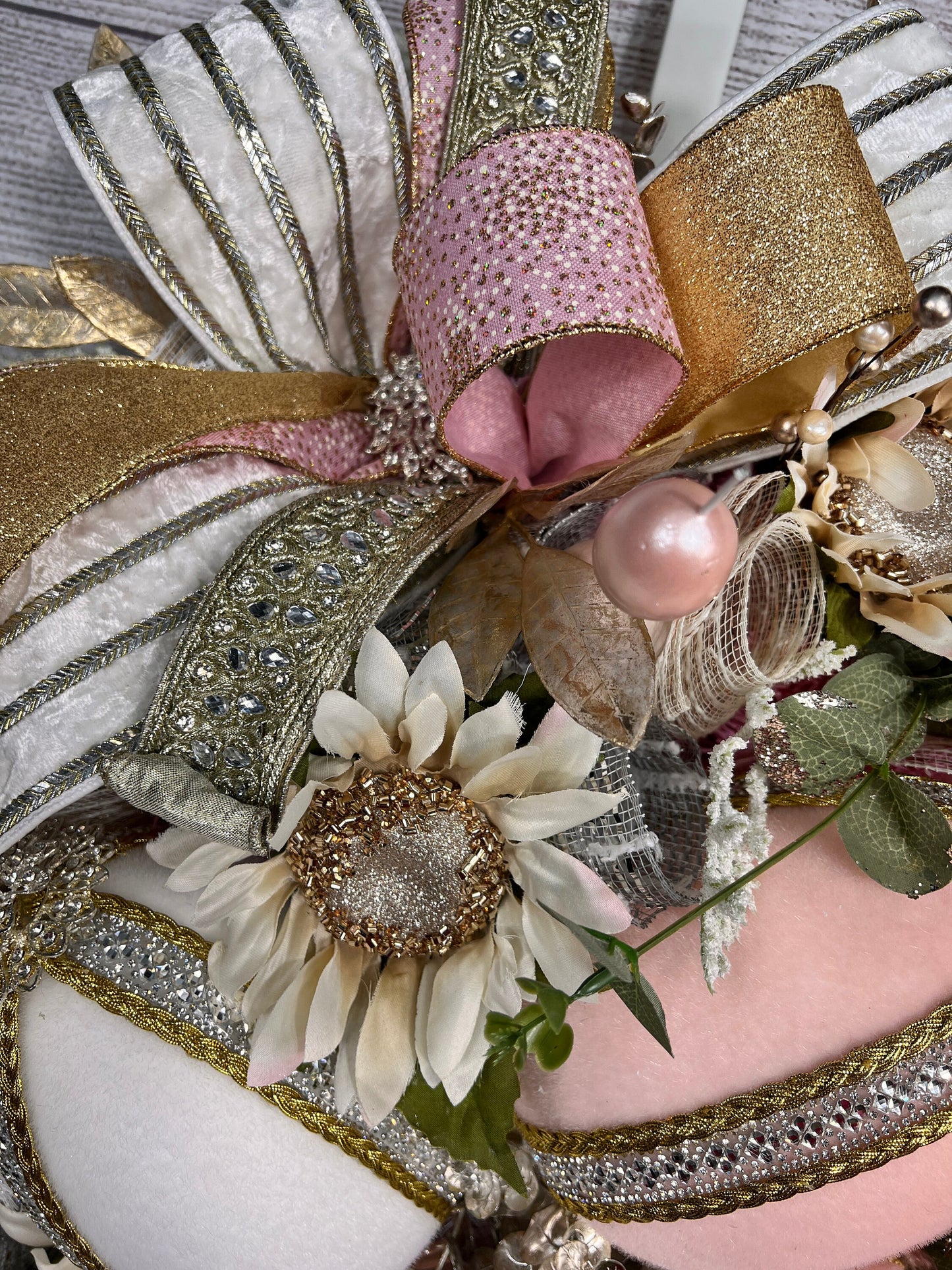 Handmade Jeweled Easter Egg Wreath: Elegant Spring Door Decor
