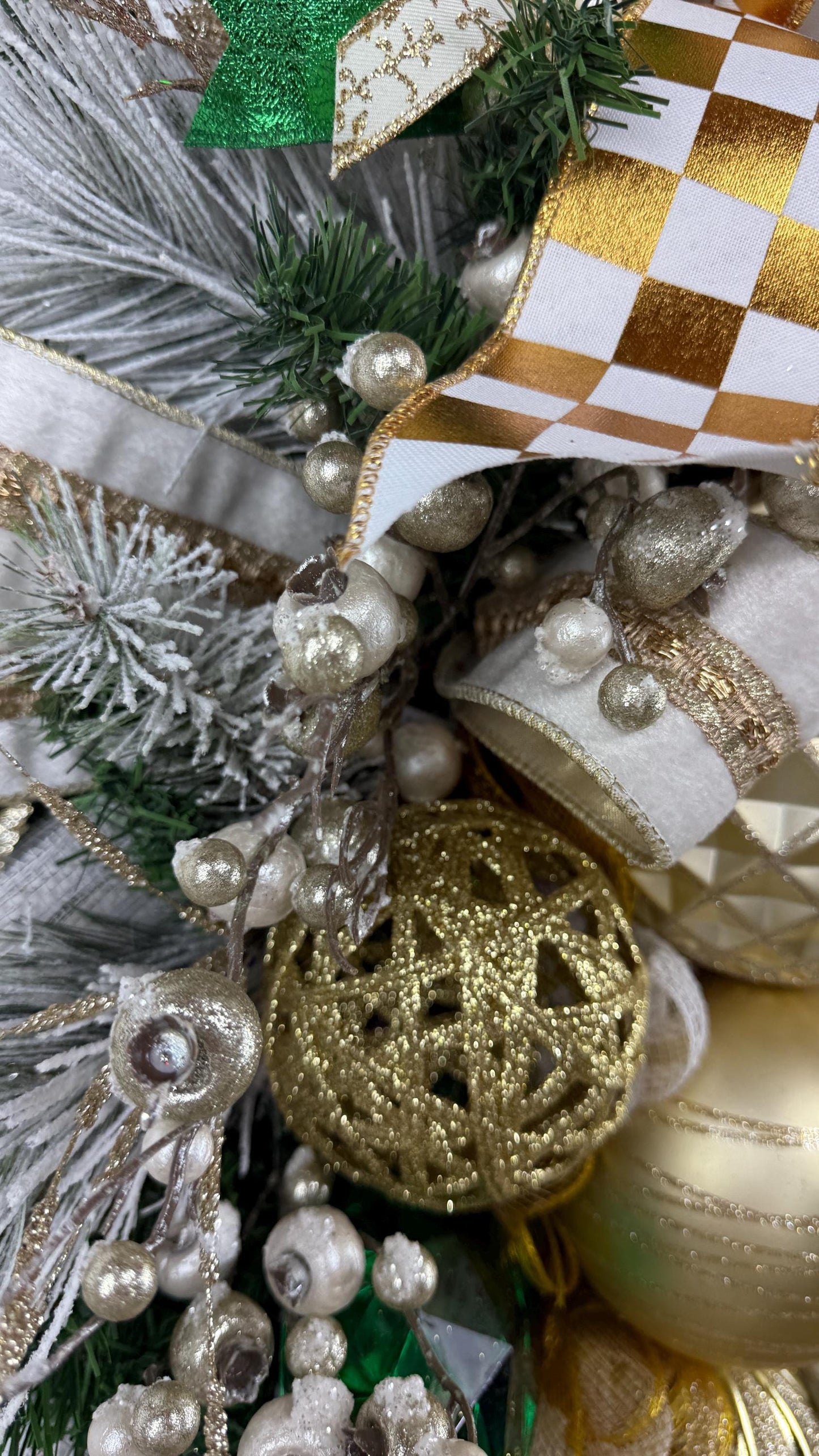 Luxury Gold & Ivory Christmas Swag: Holiday Door Decor