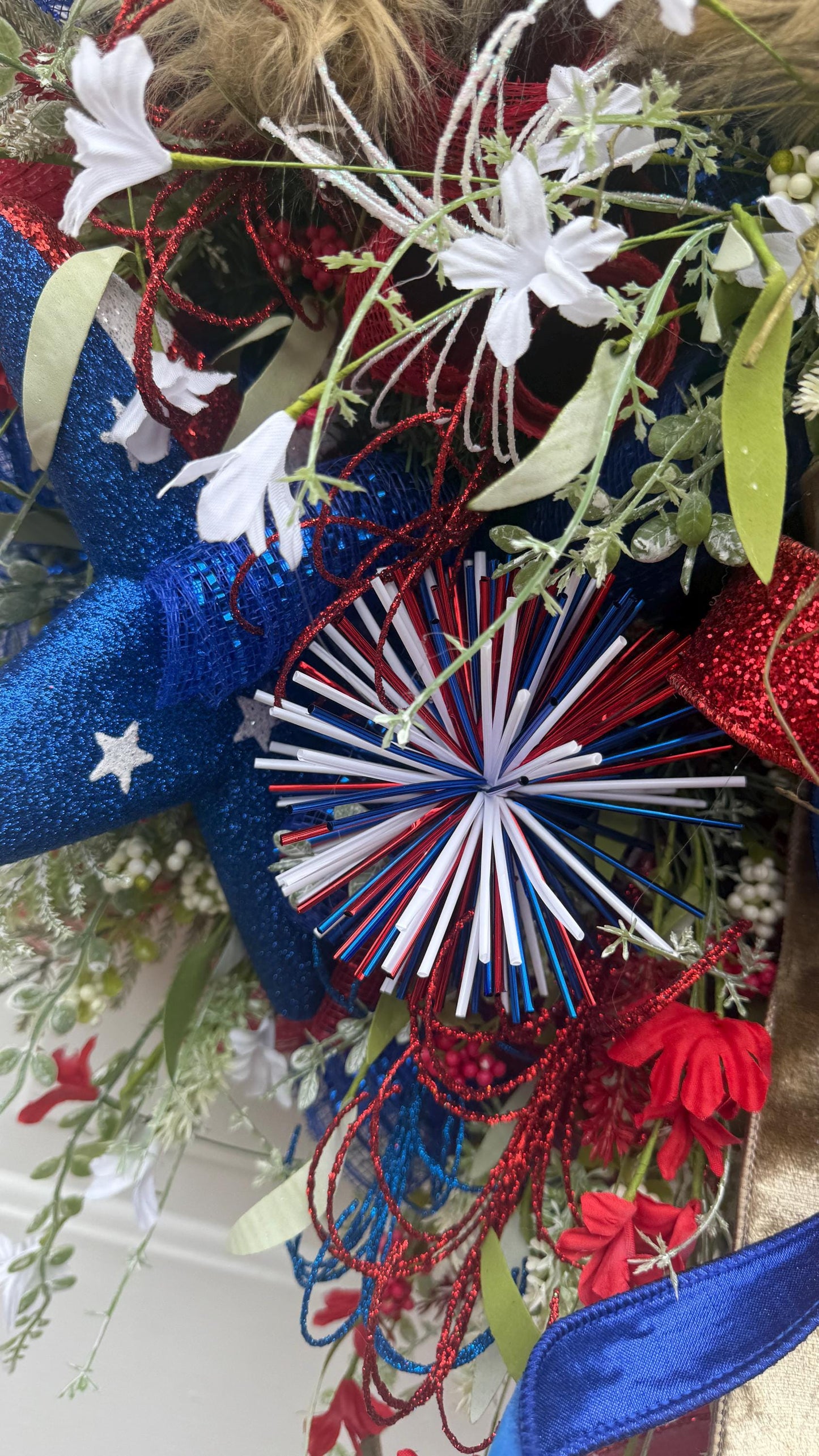 Patriotic Eagle Wreath: 4th of July Red, White, and Blue Decor