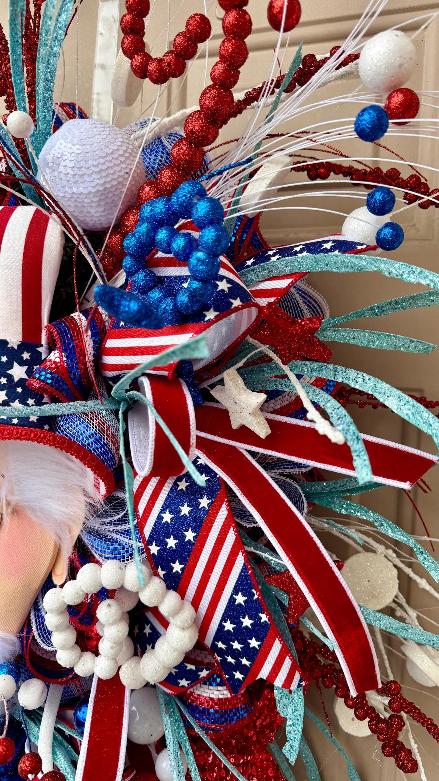Handmade Patriotic Uncle Sam Wreath: 4th of July Americana Decor