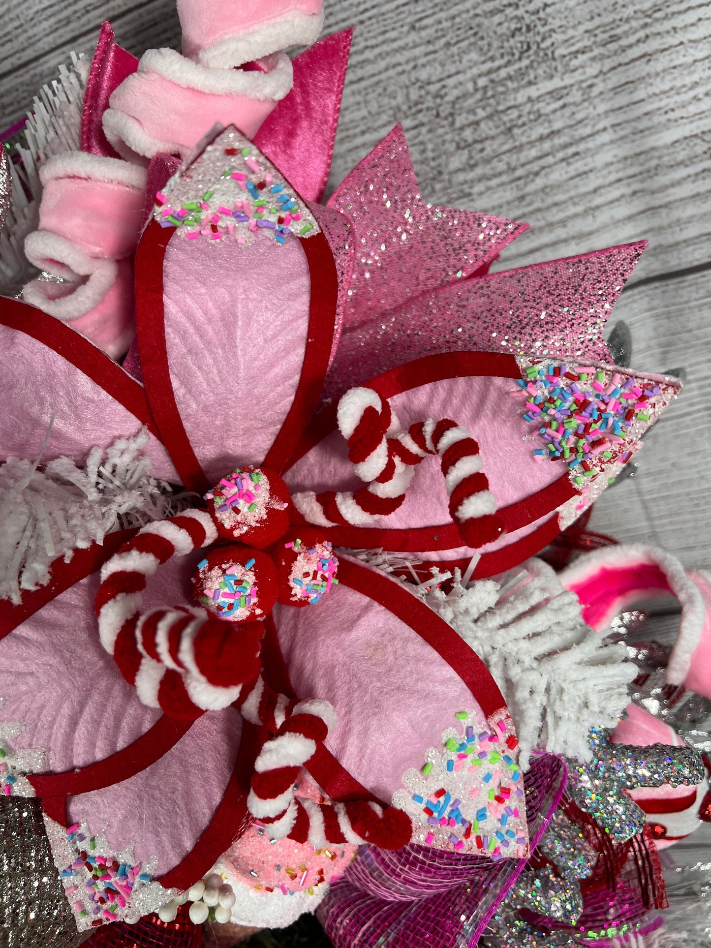 Trendy Nutcracker wreath, Seasonal Winter decorations, Pink and red Christmas,  Nutcracker Decorations, Jeweled Nutcracker.
