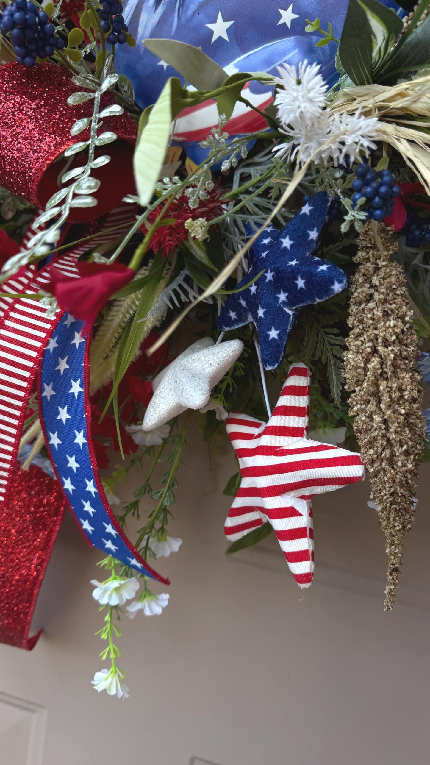 Patriotic Rooster Wreath: Americana Grapevine, 4th of July Decor