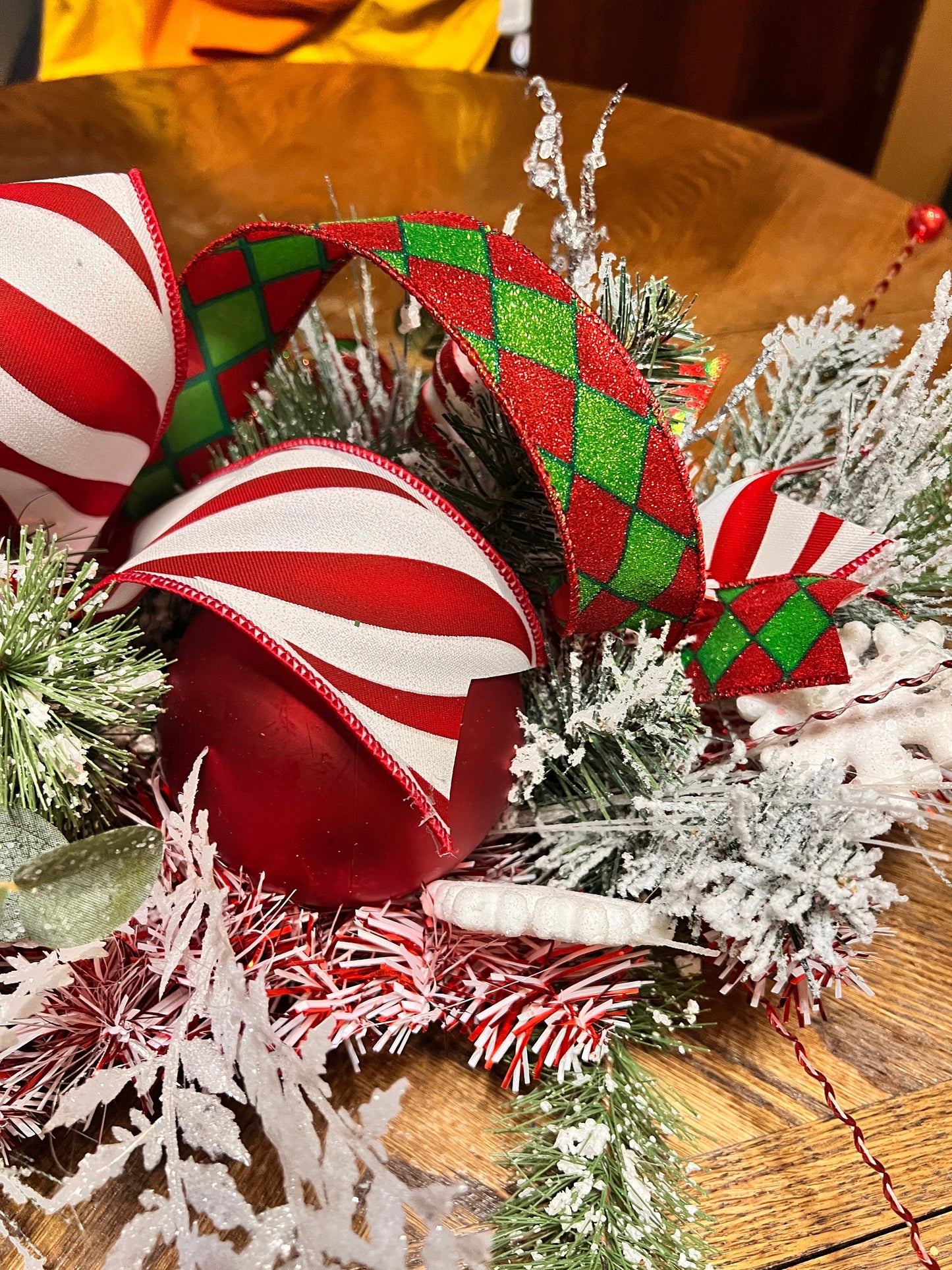 Christmas Centerpiece for dining table, Snowman centerpiece, Whimsical Holiday table, Large Christmas Centerpiece, Winter centerpiece
